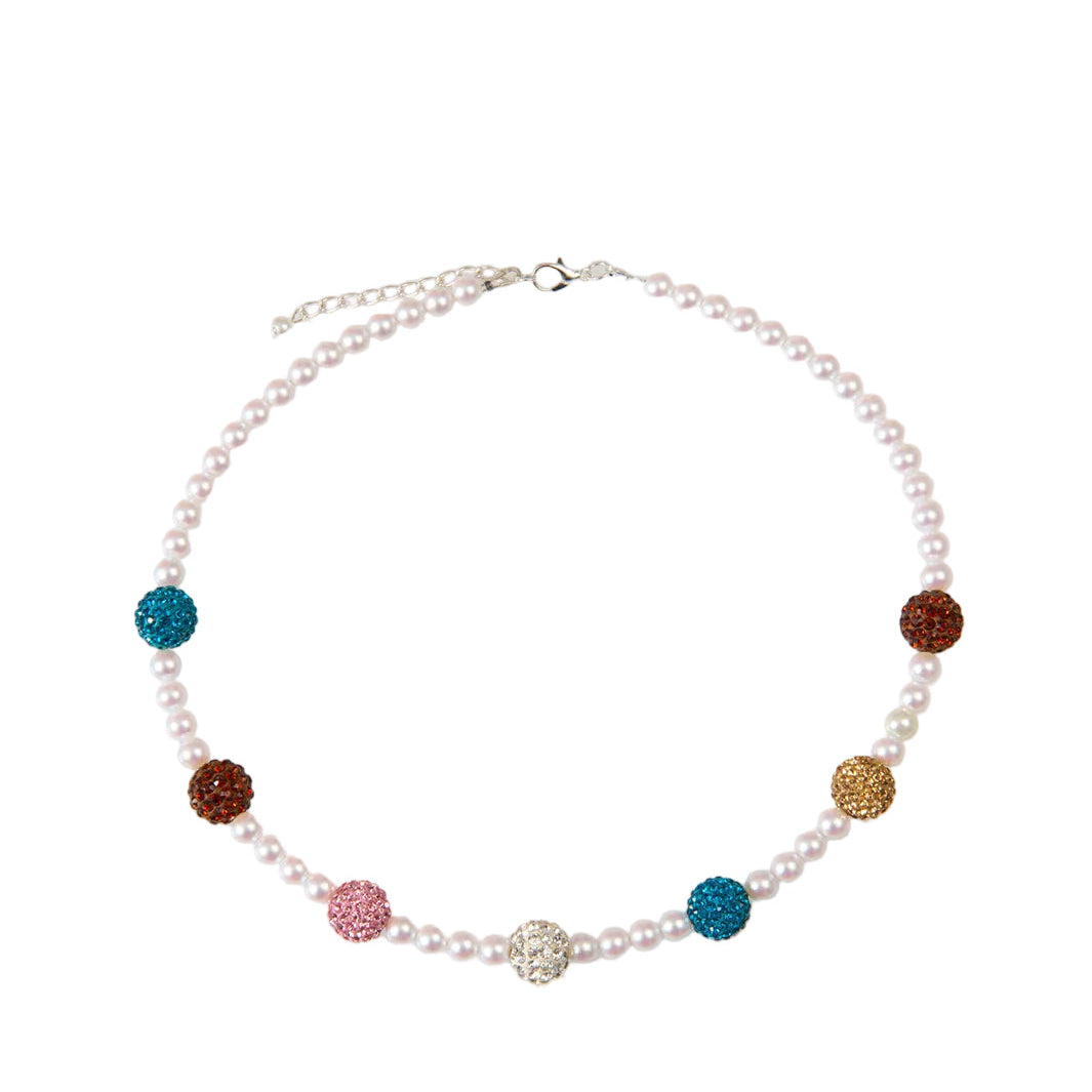 Shamballa Pearl Necklace