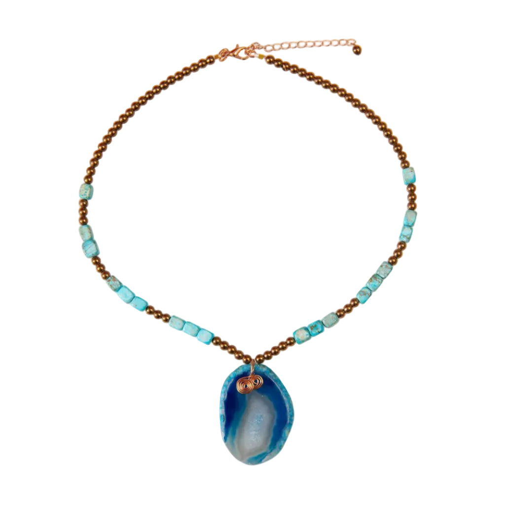 Earthy Aqua Necklace