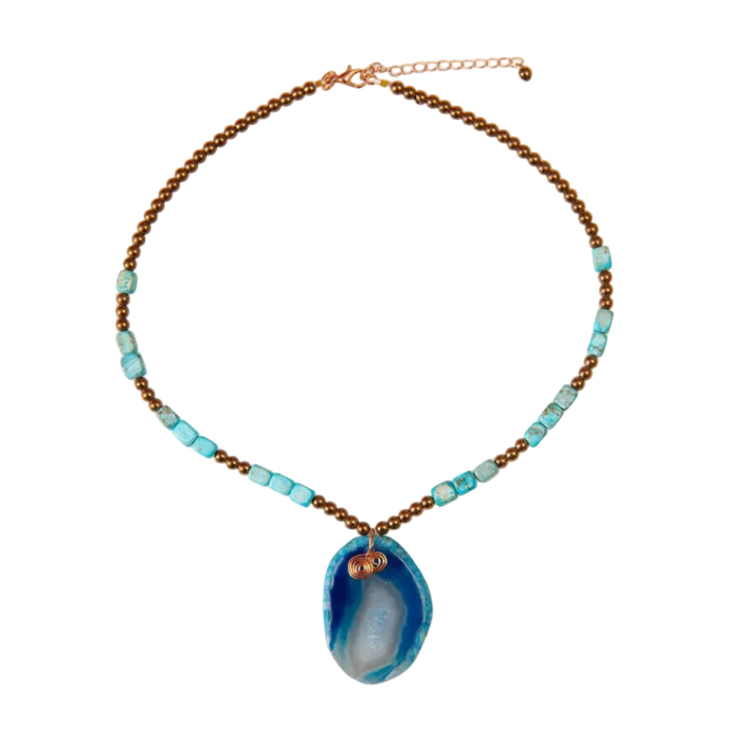 Earthy Aqua Necklace