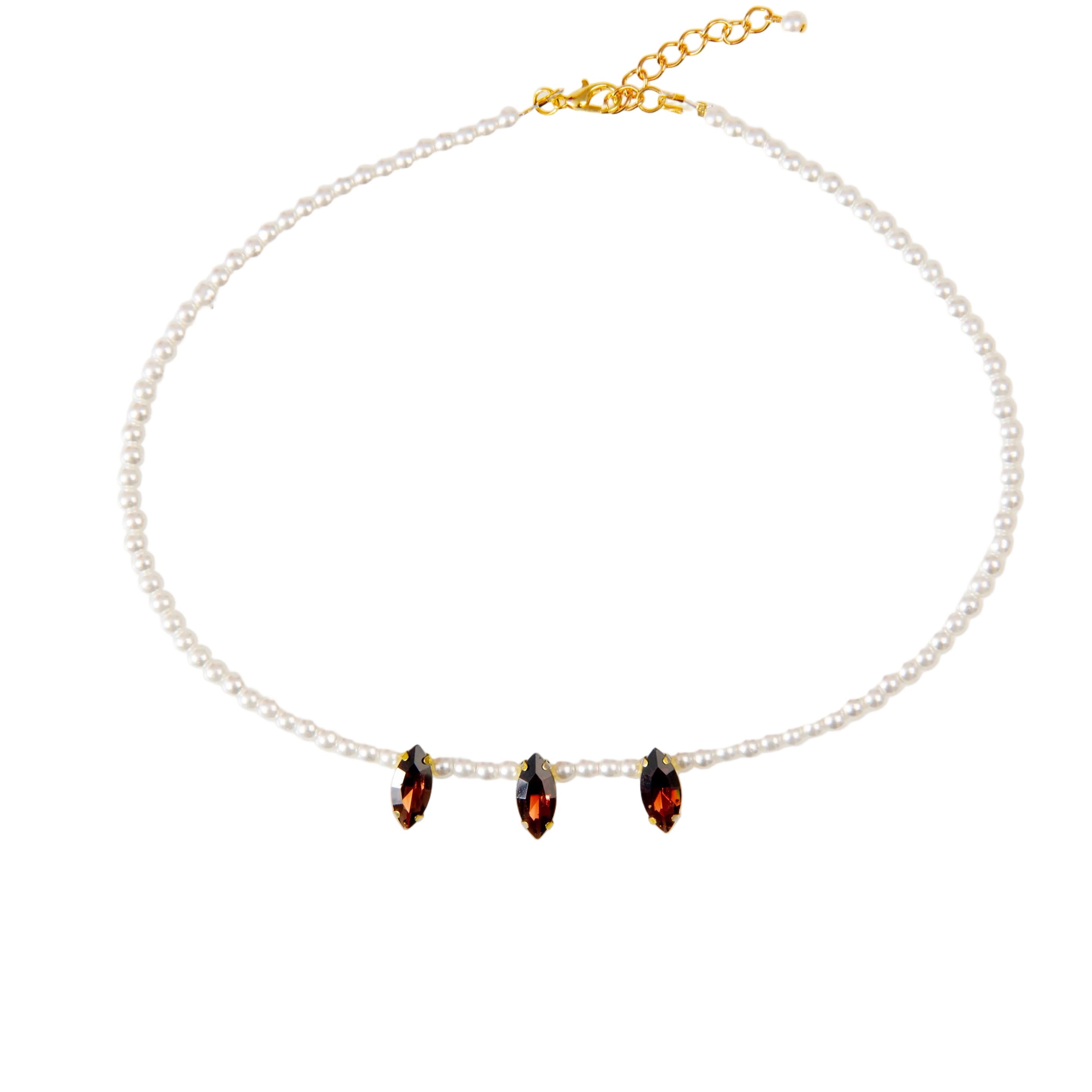 Rich Garnet Ovals Necklace