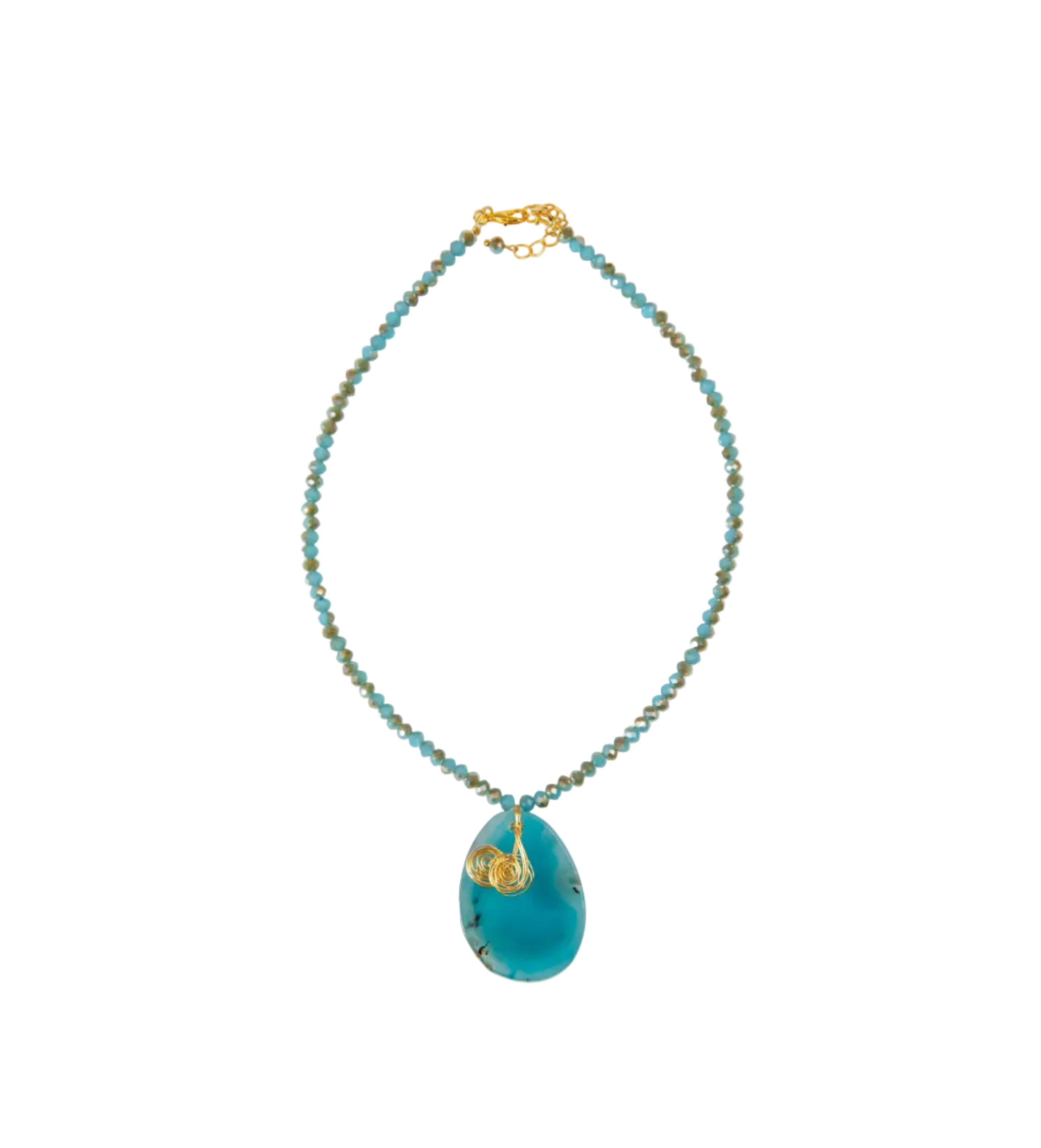 Wired Teal Necklace