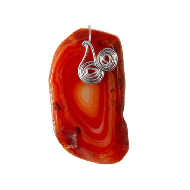 Orange Agate Brooch
