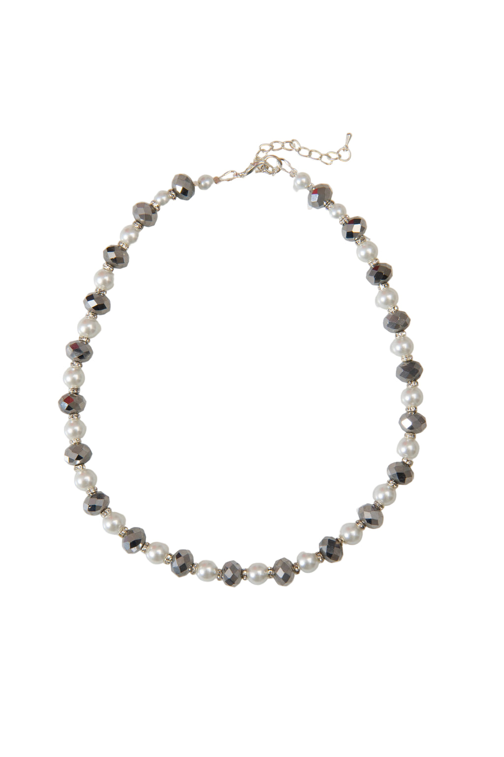 Grey Crystal Pearl Necklace