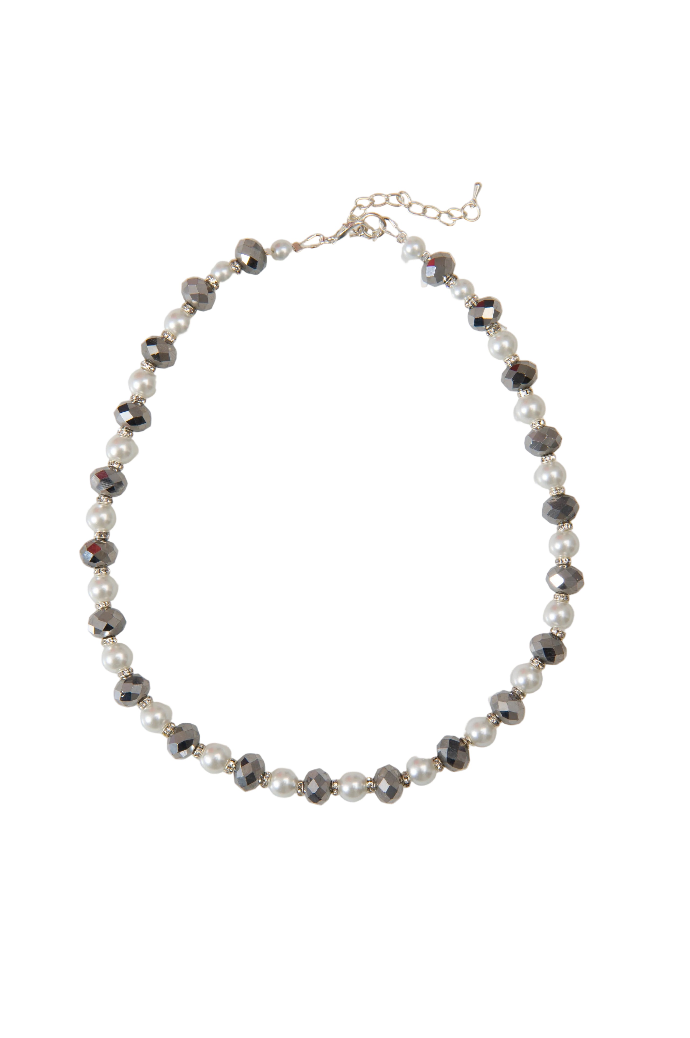 Grey Crystal Pearl Necklace