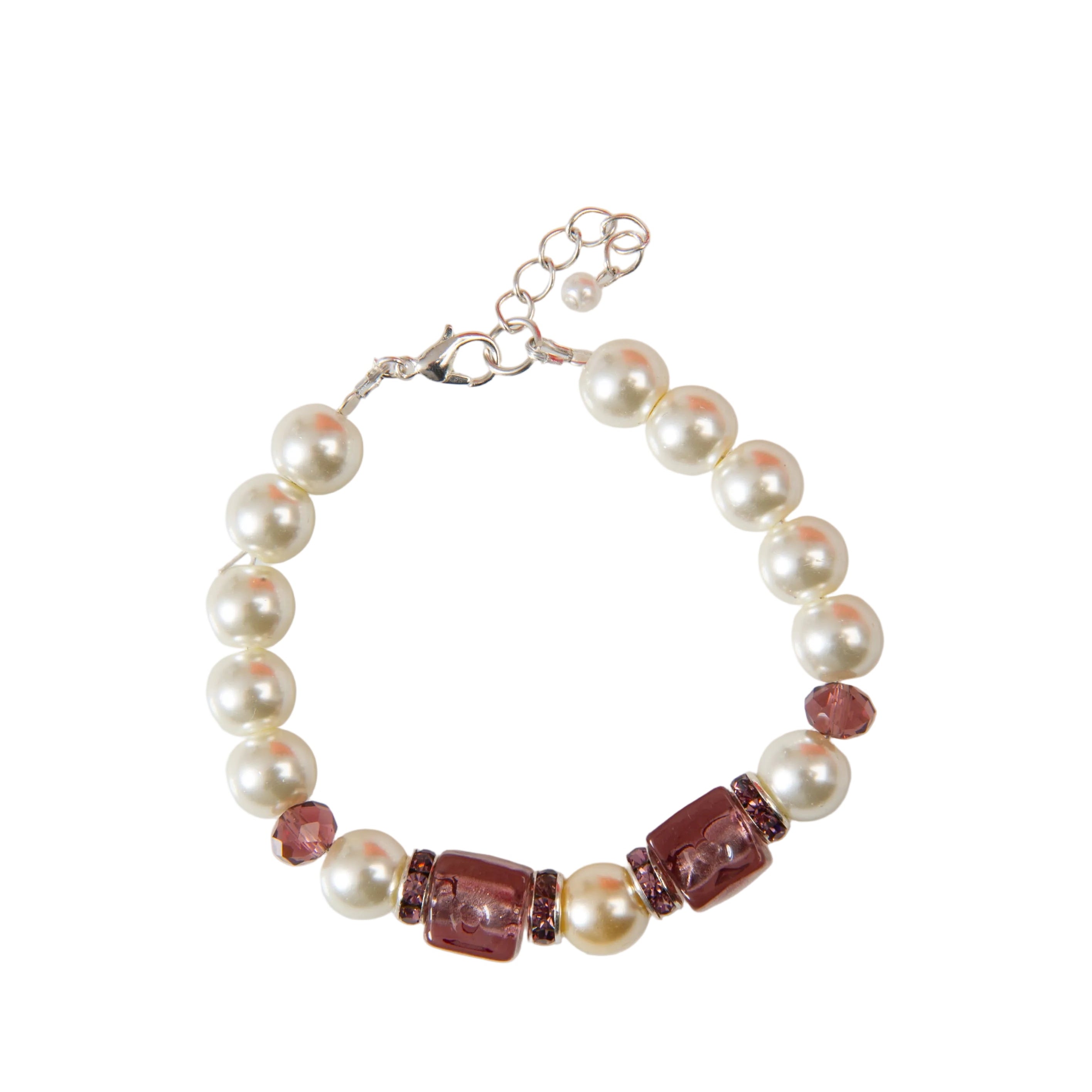 Aubergine and Pearl Bracelet