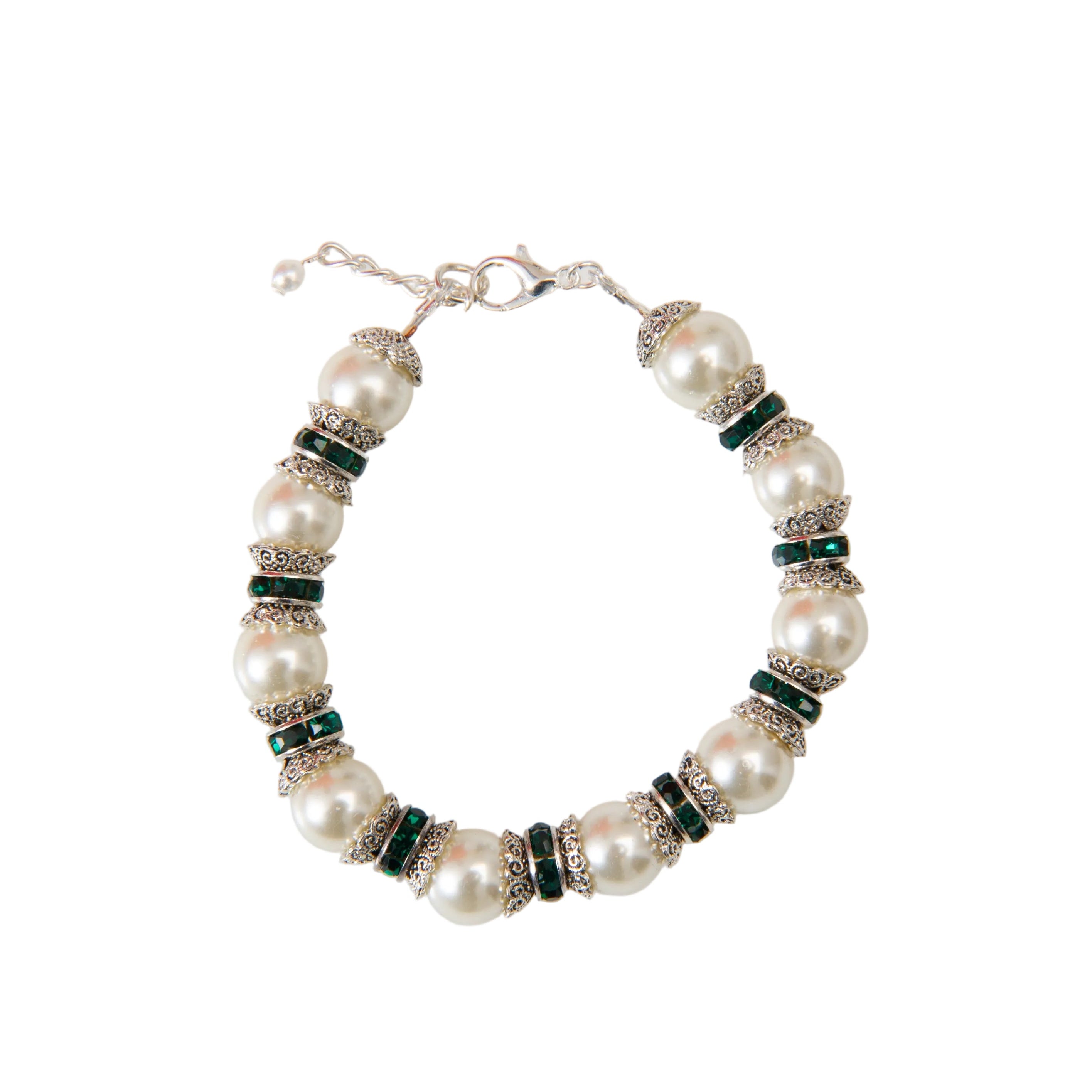 Bottle Green Pearly Bracelet