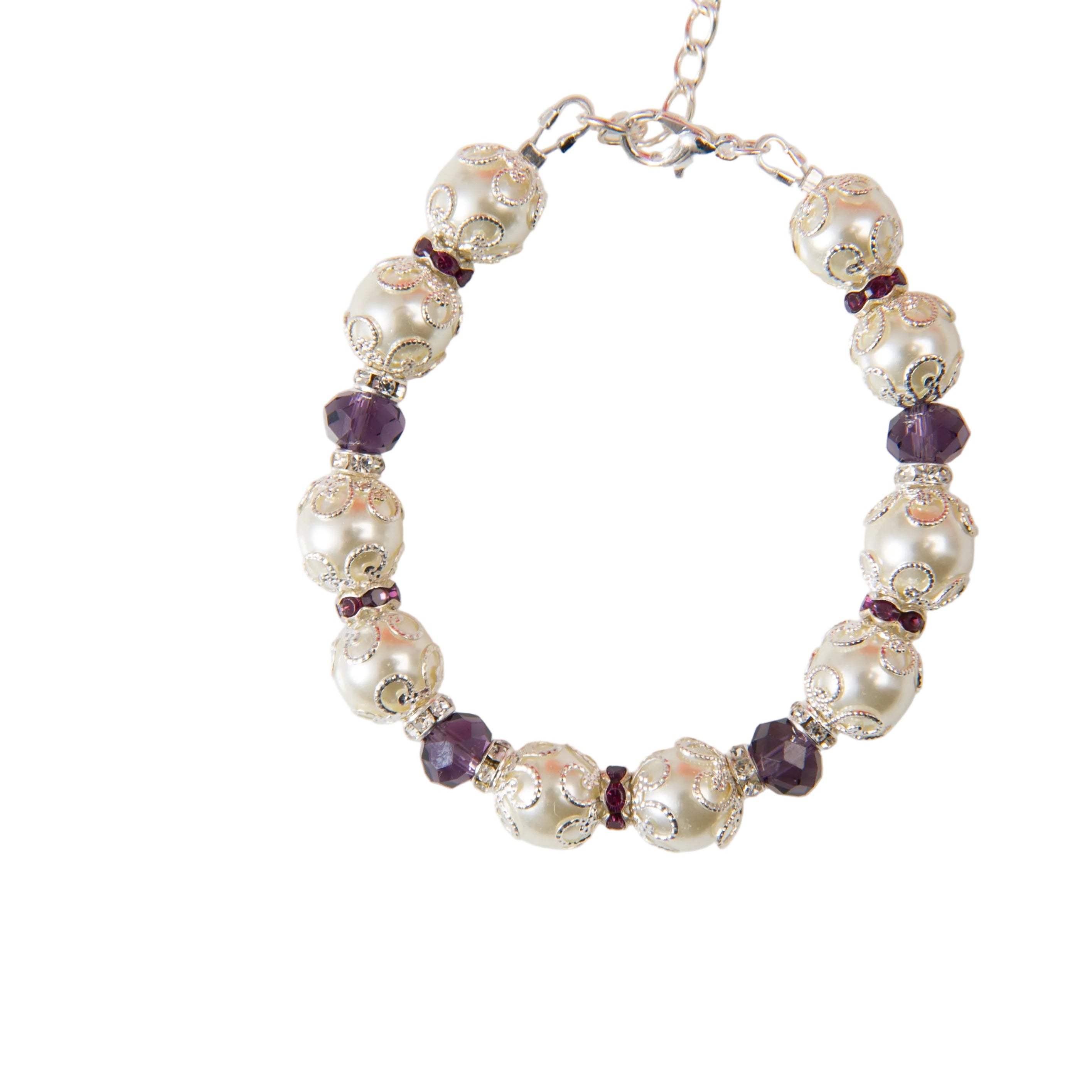Pearl Purple Crystal Bracelet