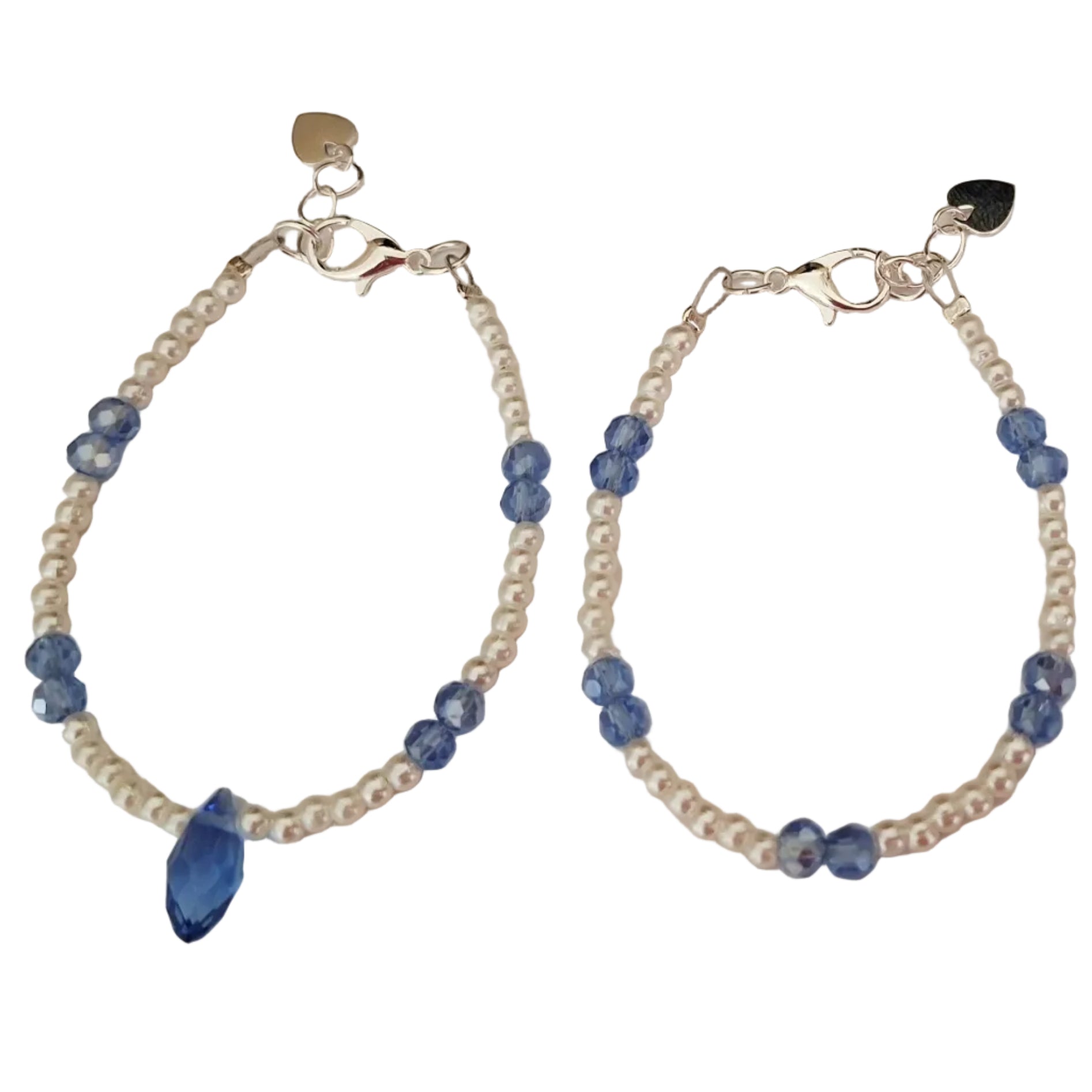 Pearl & Crystal Bracelets Blue