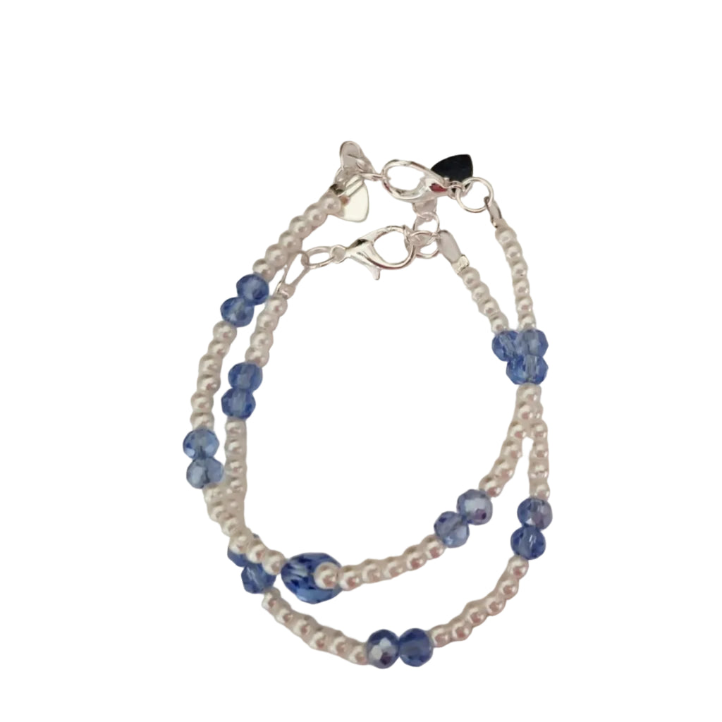 Pearl & Crystal Bracelets Blue