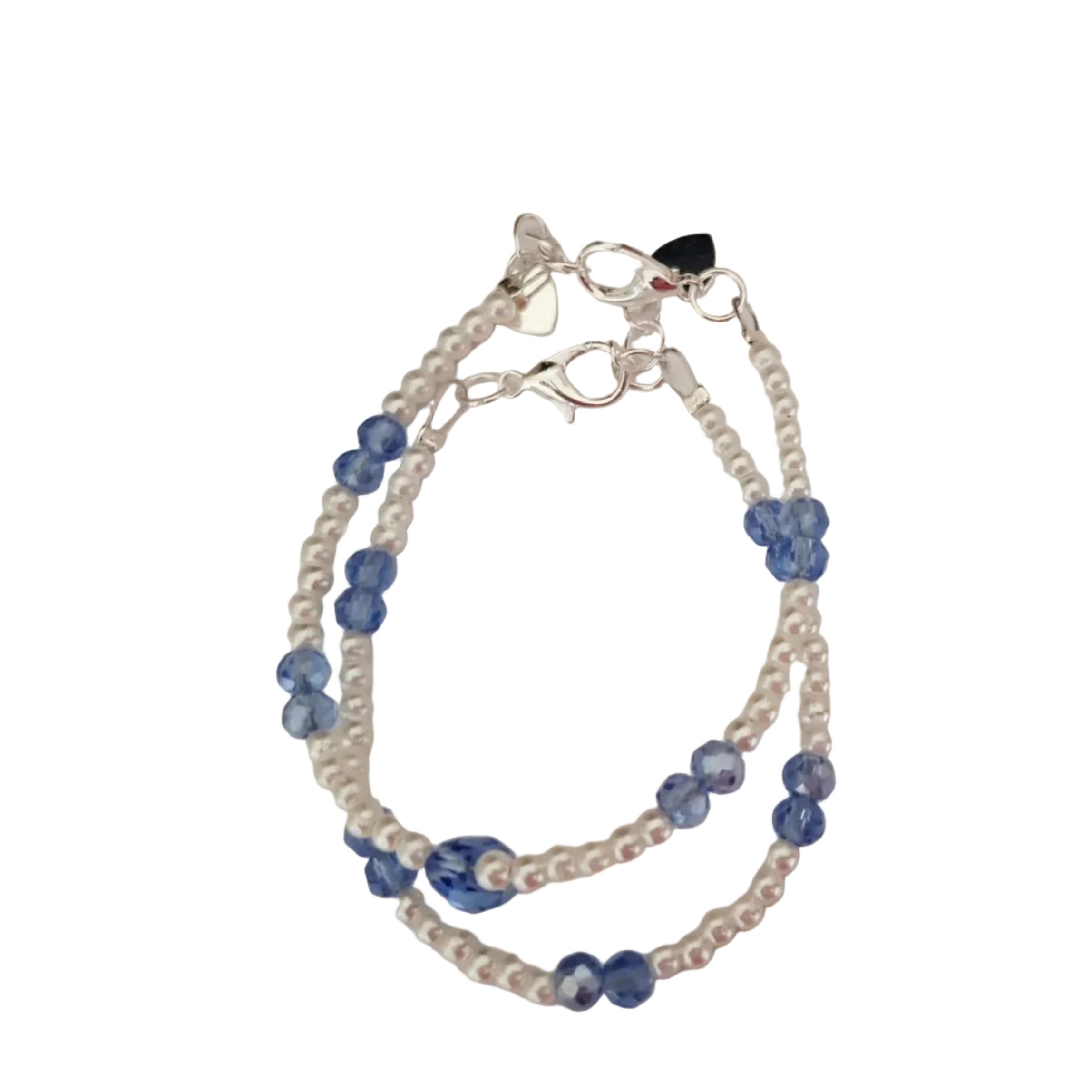Pearl & Crystal Bracelets Blue