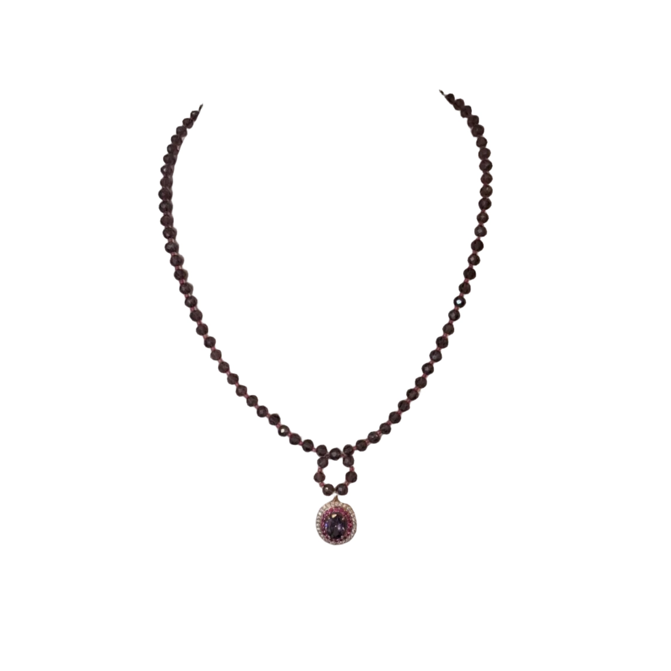 Plum & Pink Crystal Necklace