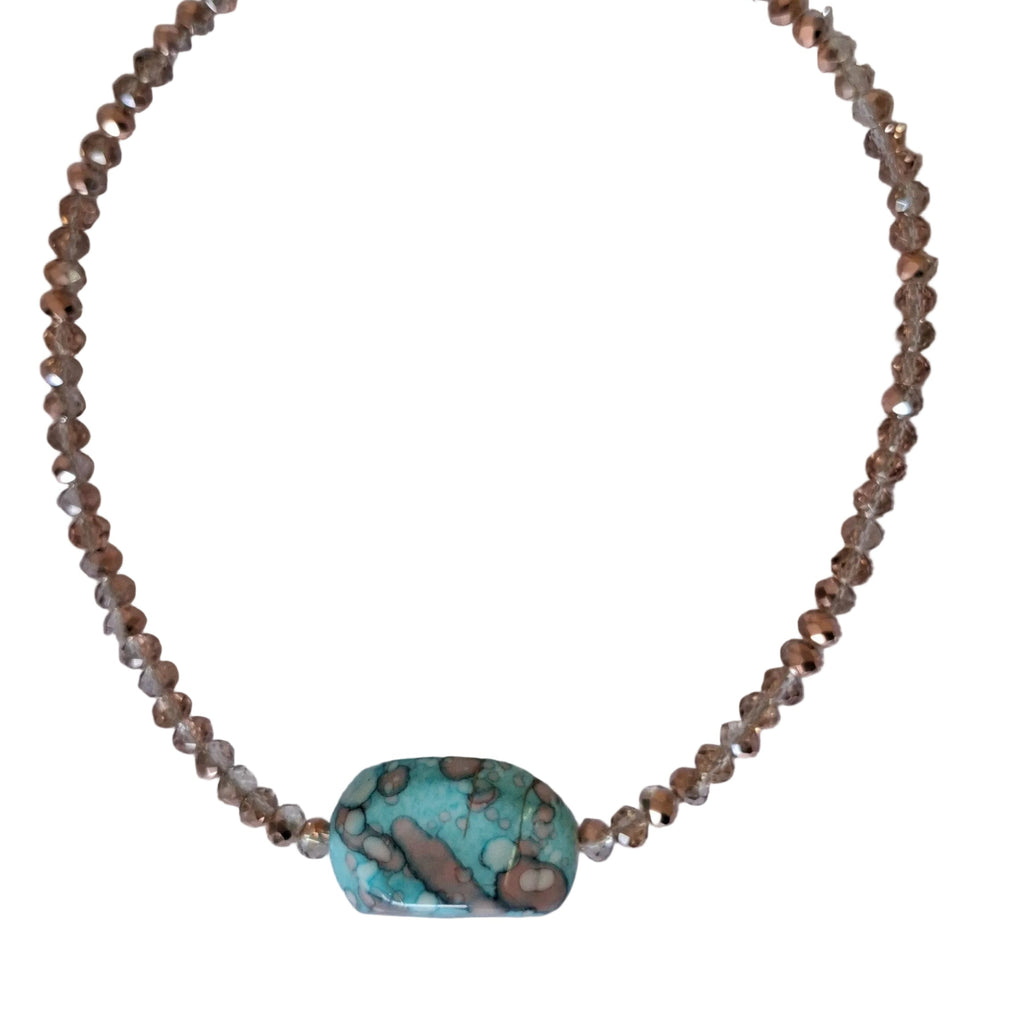 Turquoise & Peach Necklace