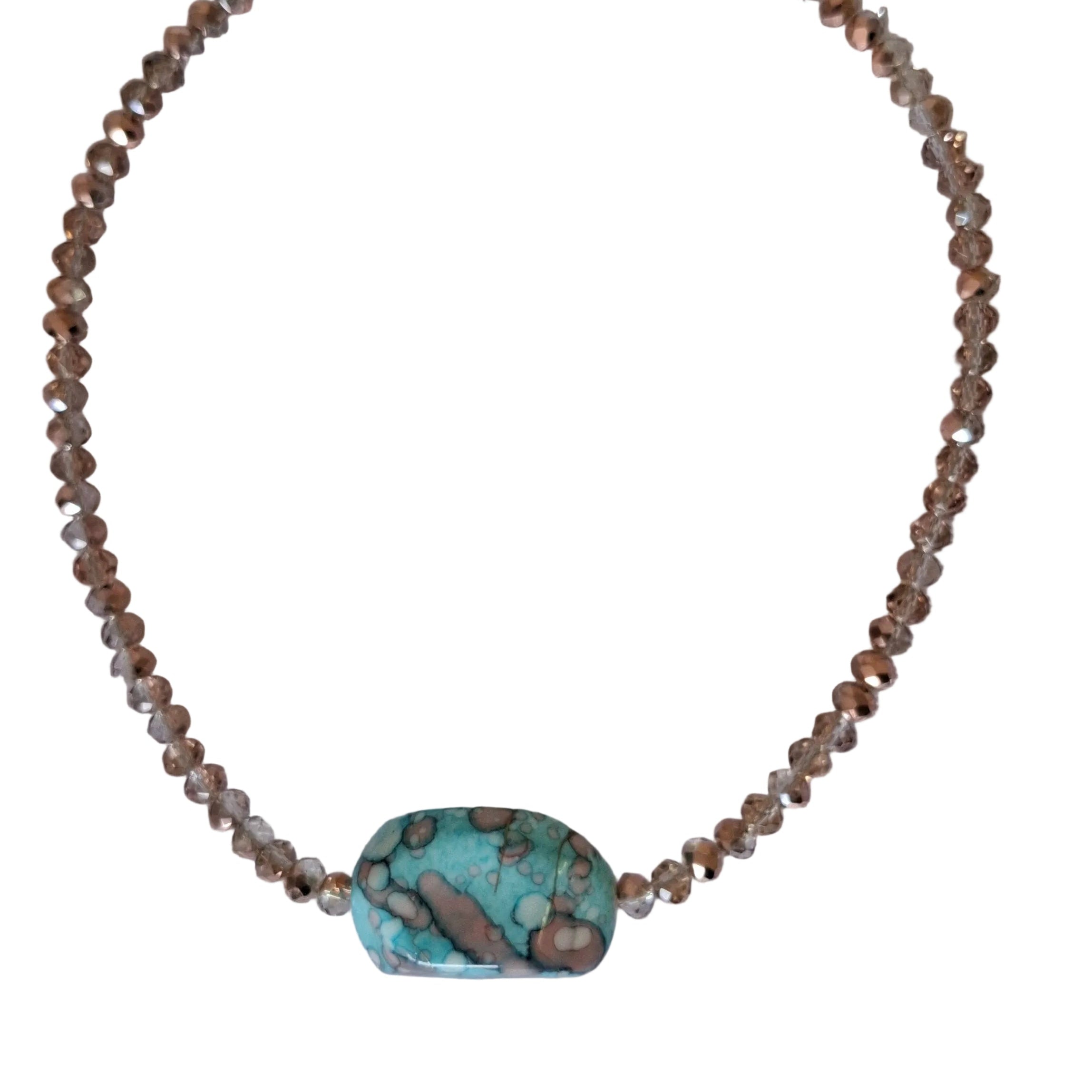 Turquoise & Peach Necklace