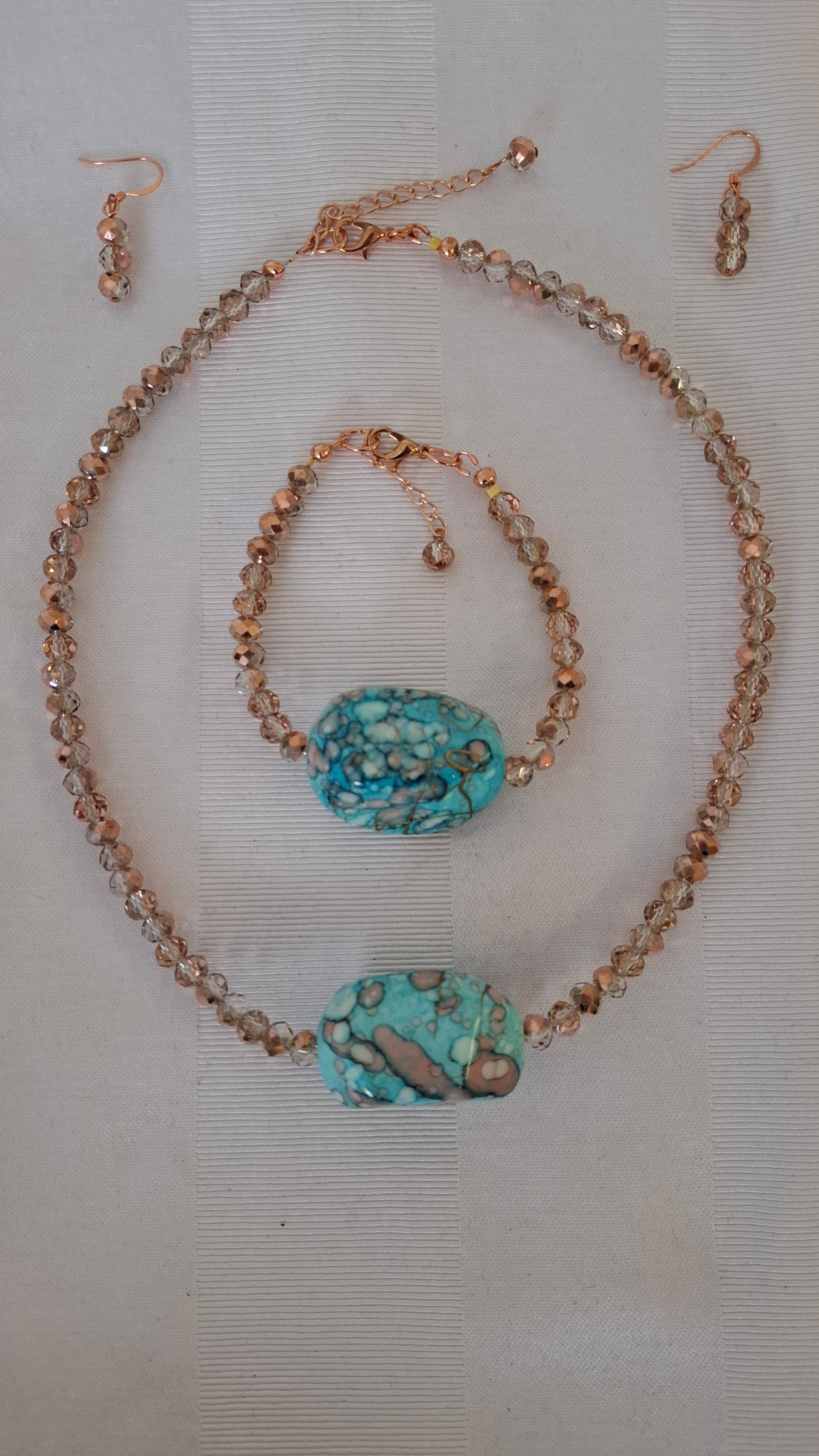 Turquoise & Peach Necklace
