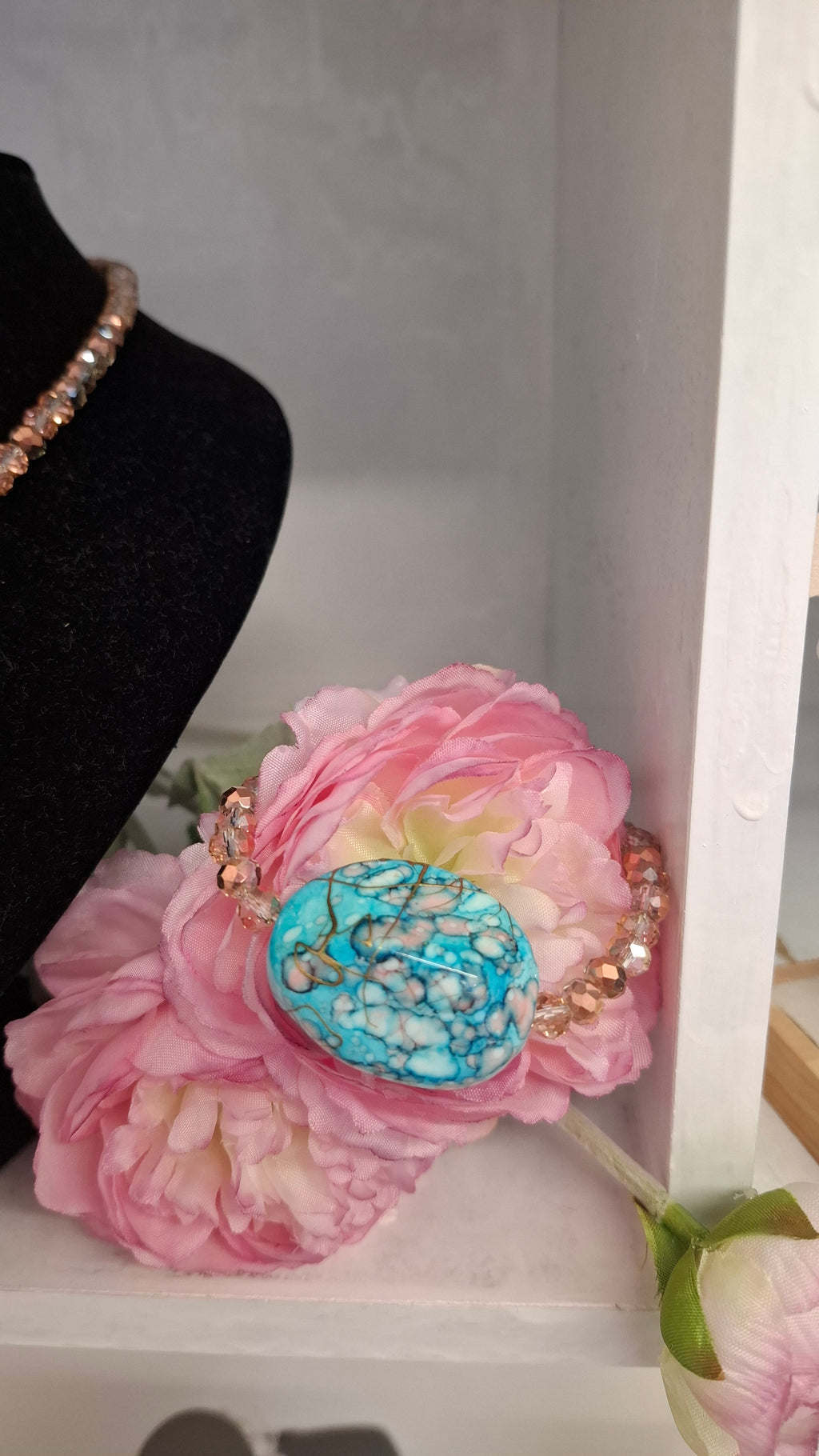 Turquoise & Peach Bracelet