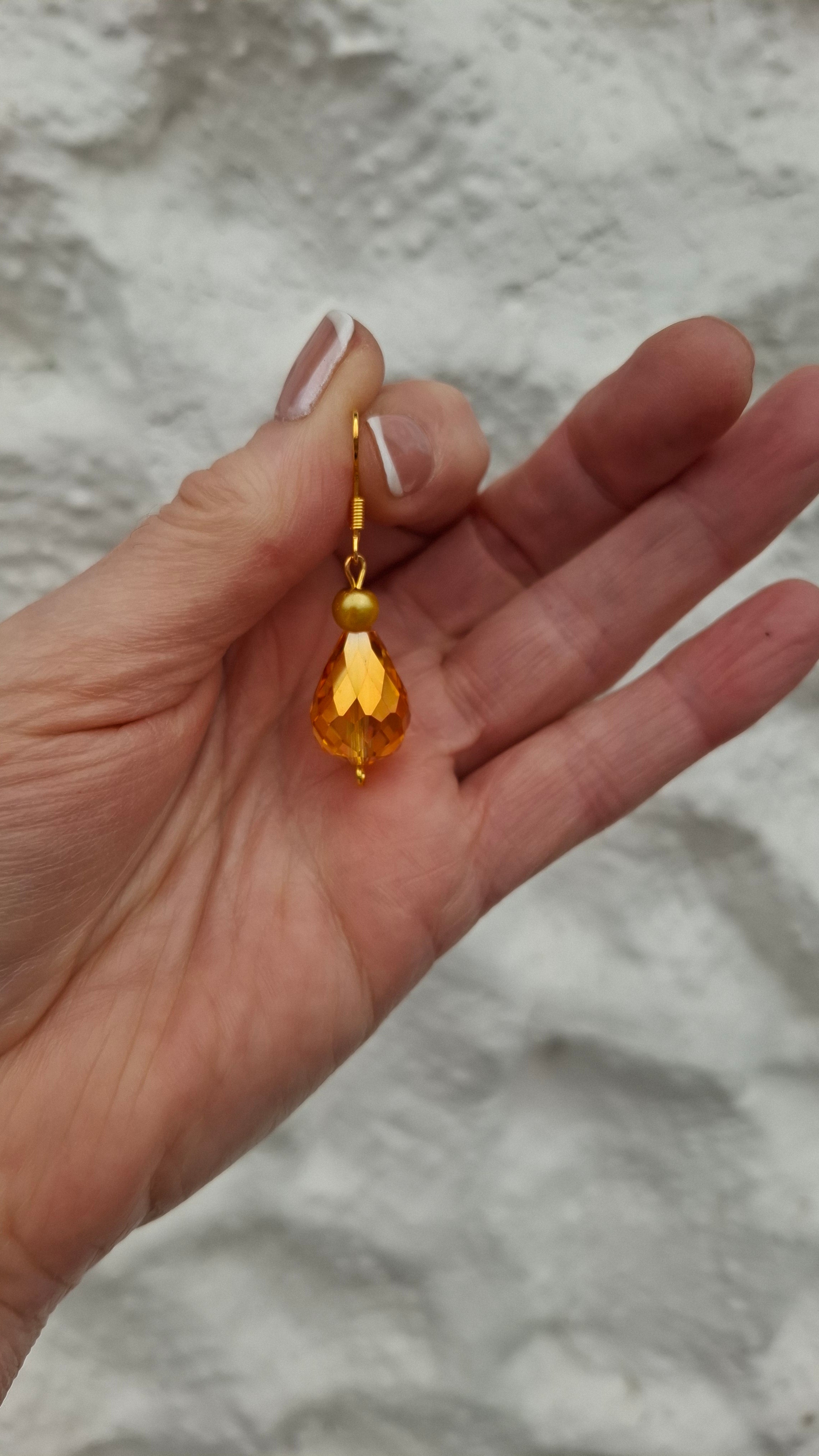 Golden Crystal Earrings