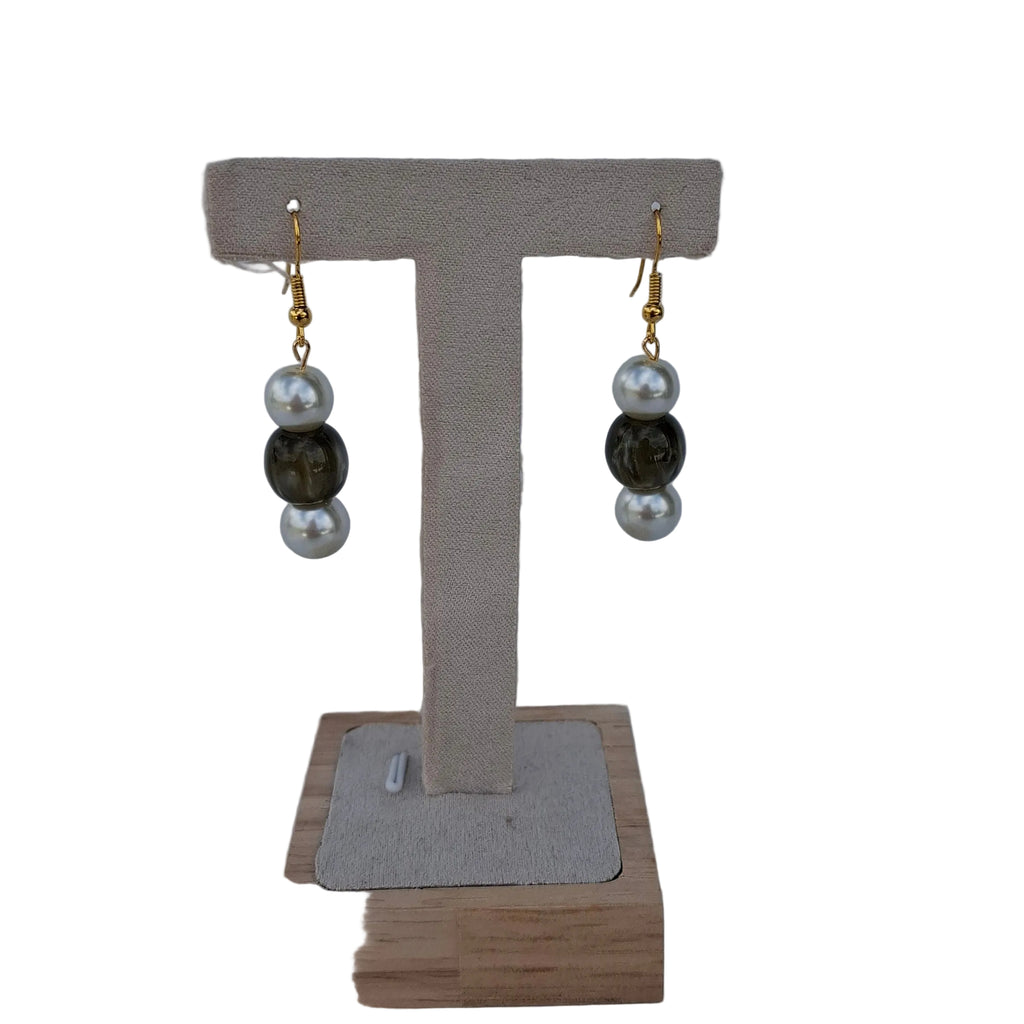 Pearl & Green Earrings