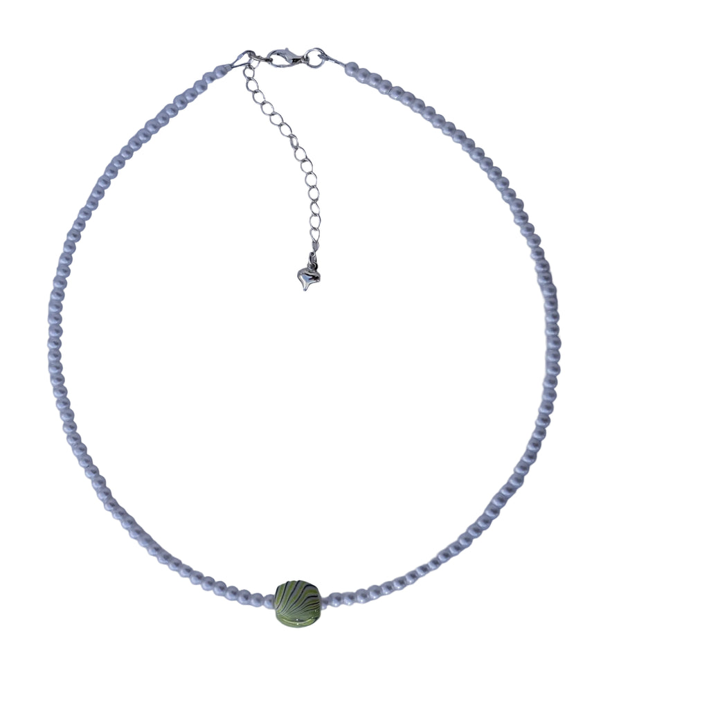 Pale Green Swirl Necklace