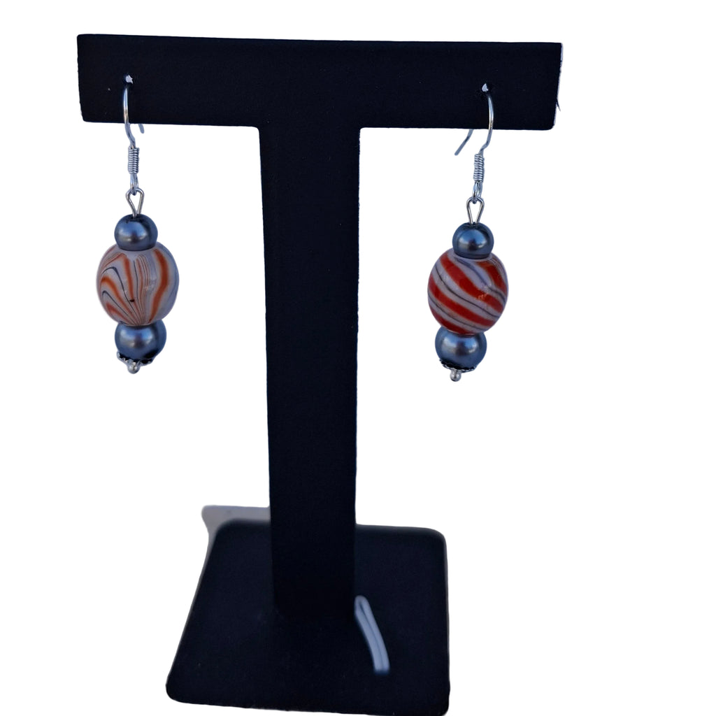Orange Swirl Earrings