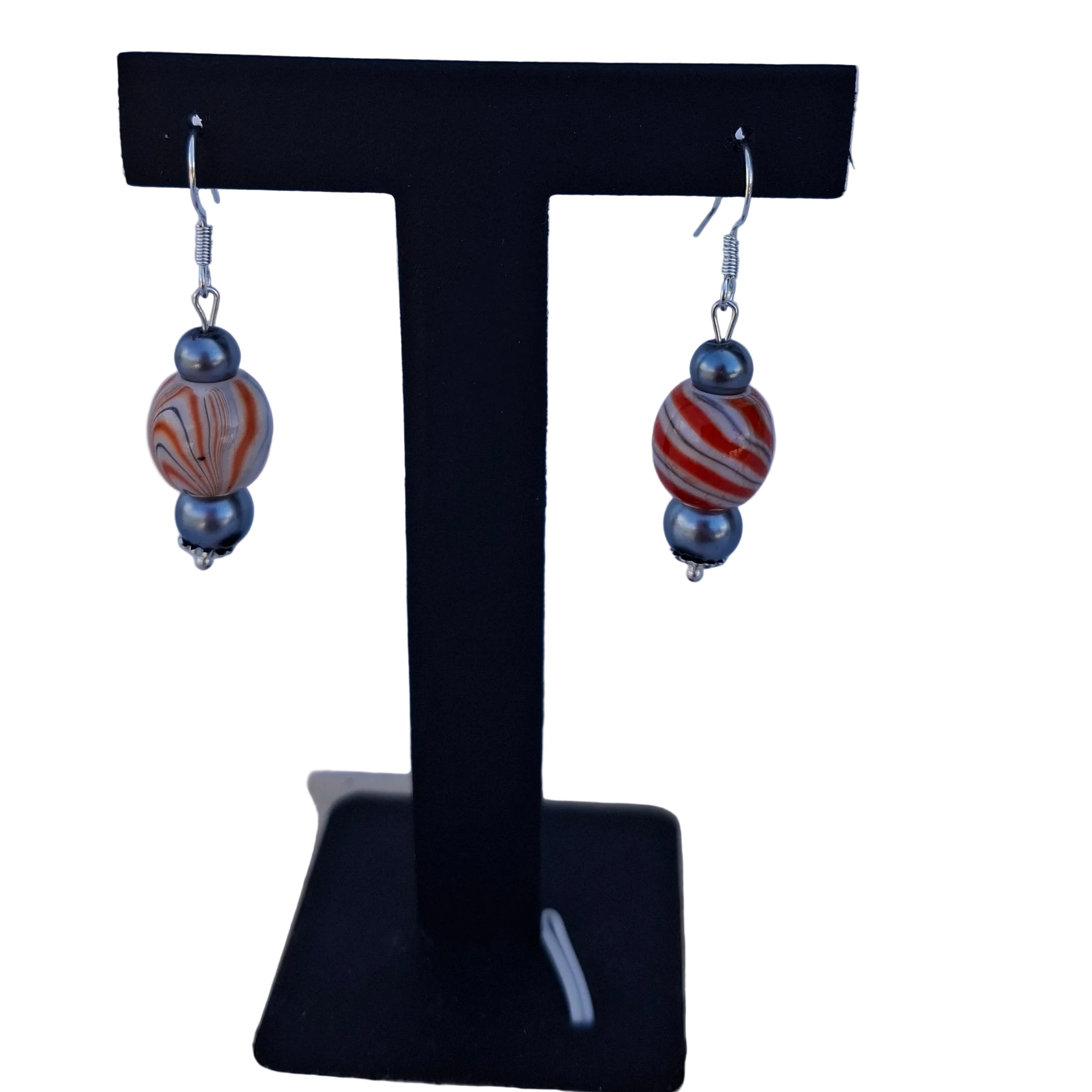 Orange Swirl Earrings