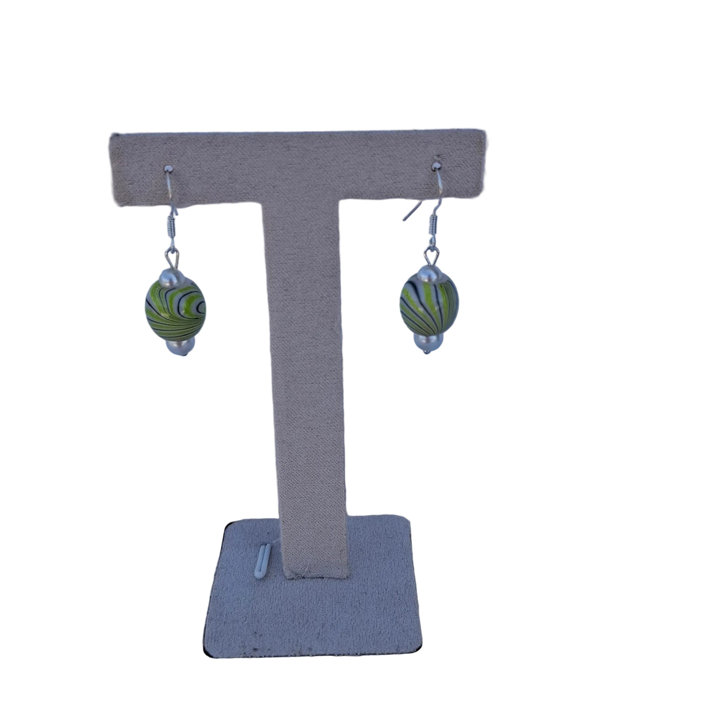 Pale Green Swirl Earrings