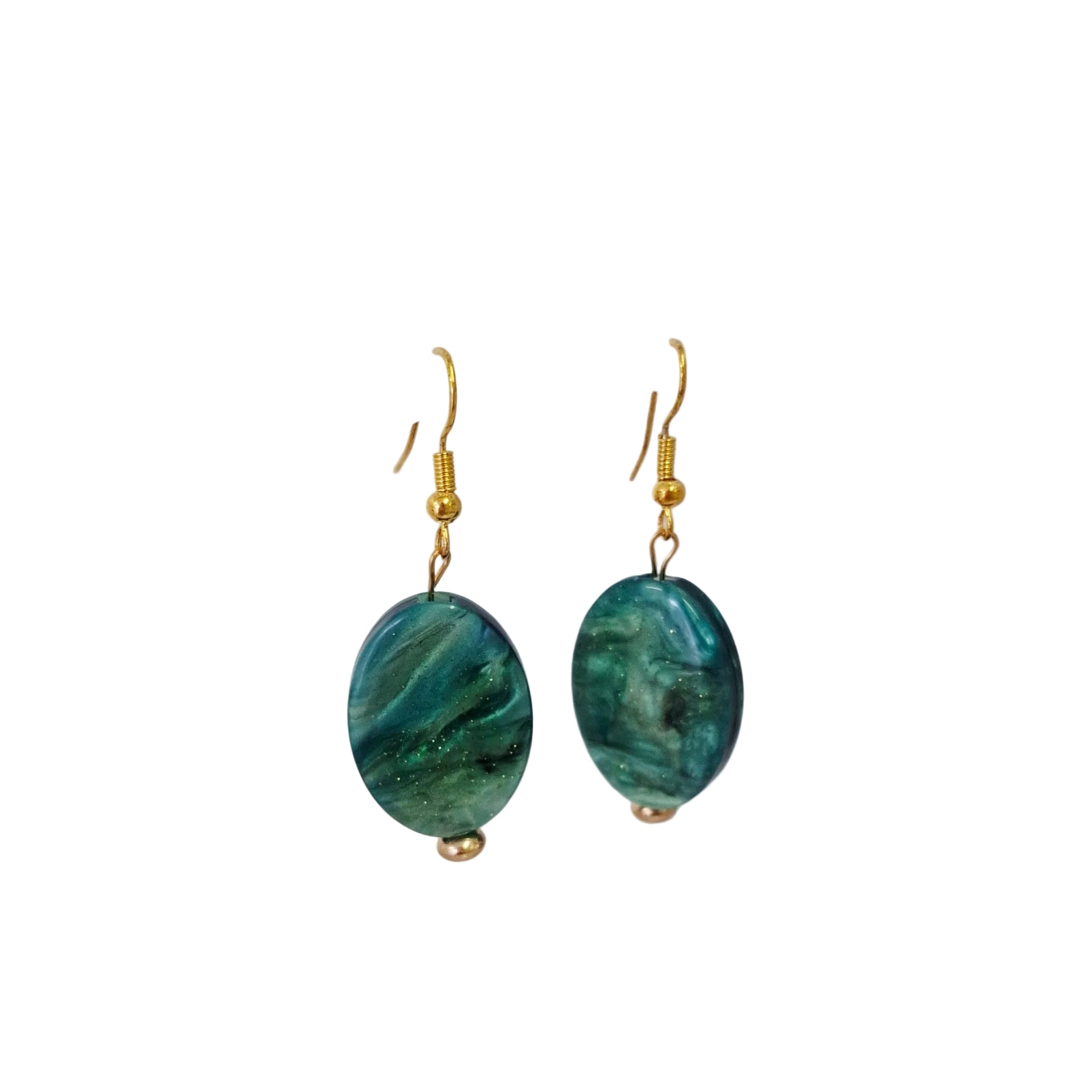 Green Marble Earrings