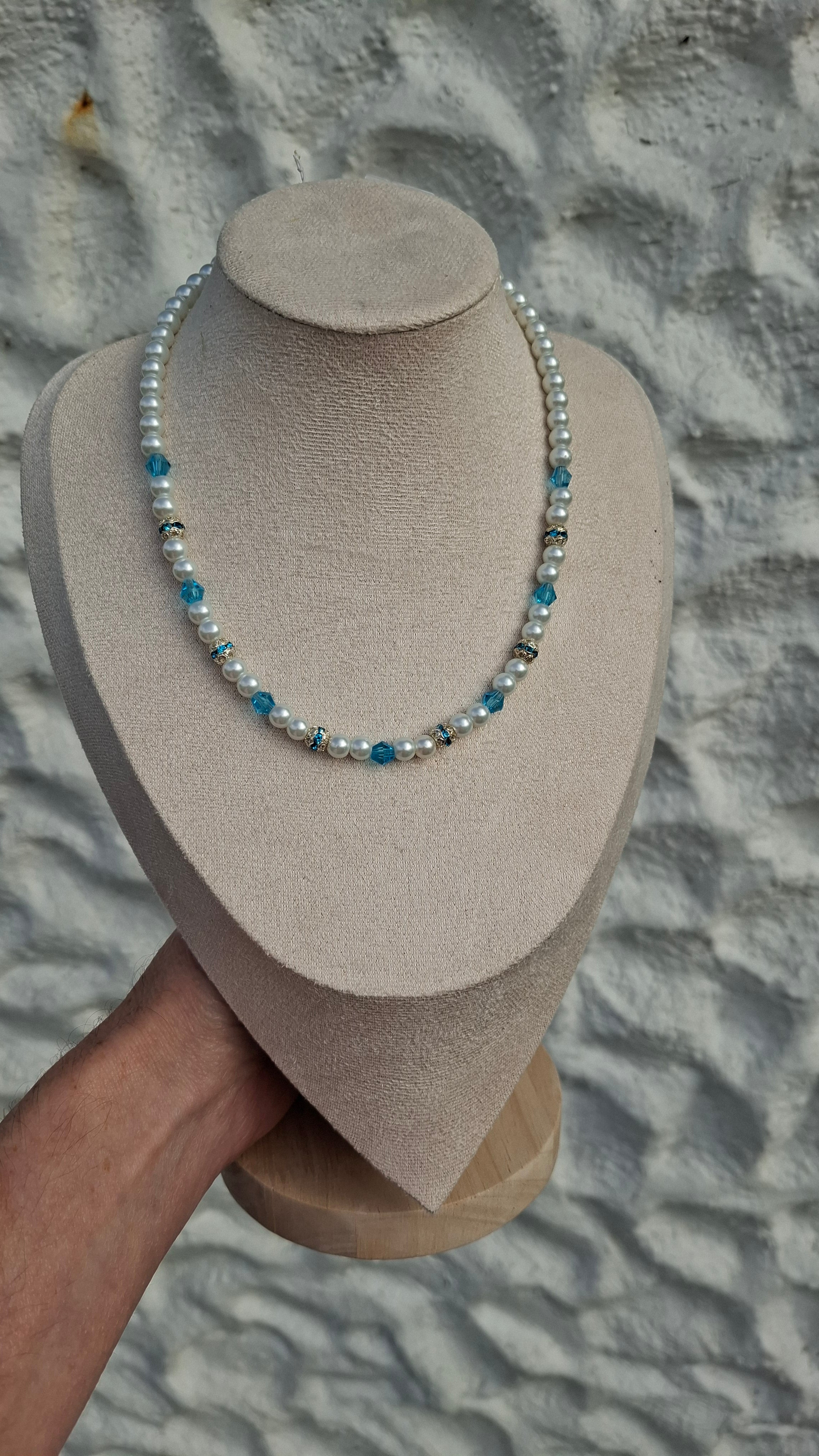 Blue Sheen Pearl Necklace