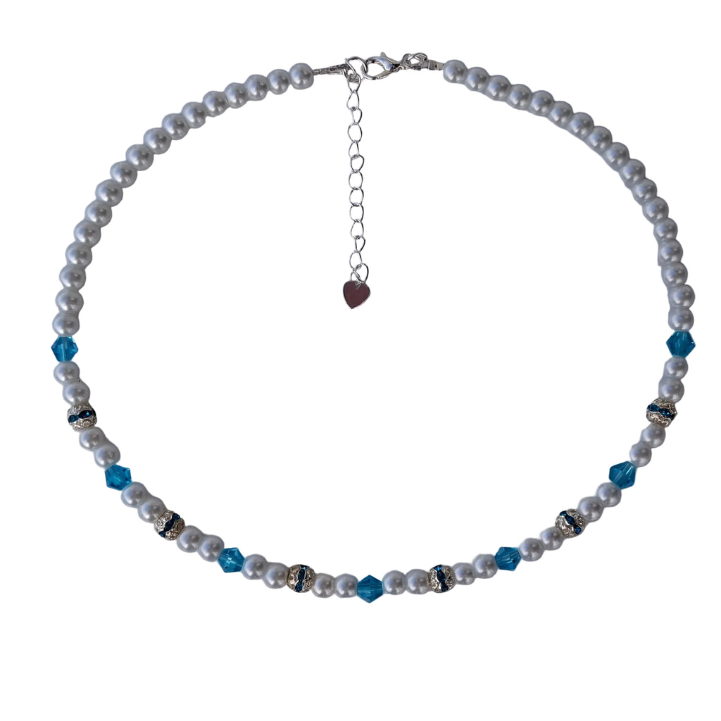 Blue Sheen Pearl Necklace