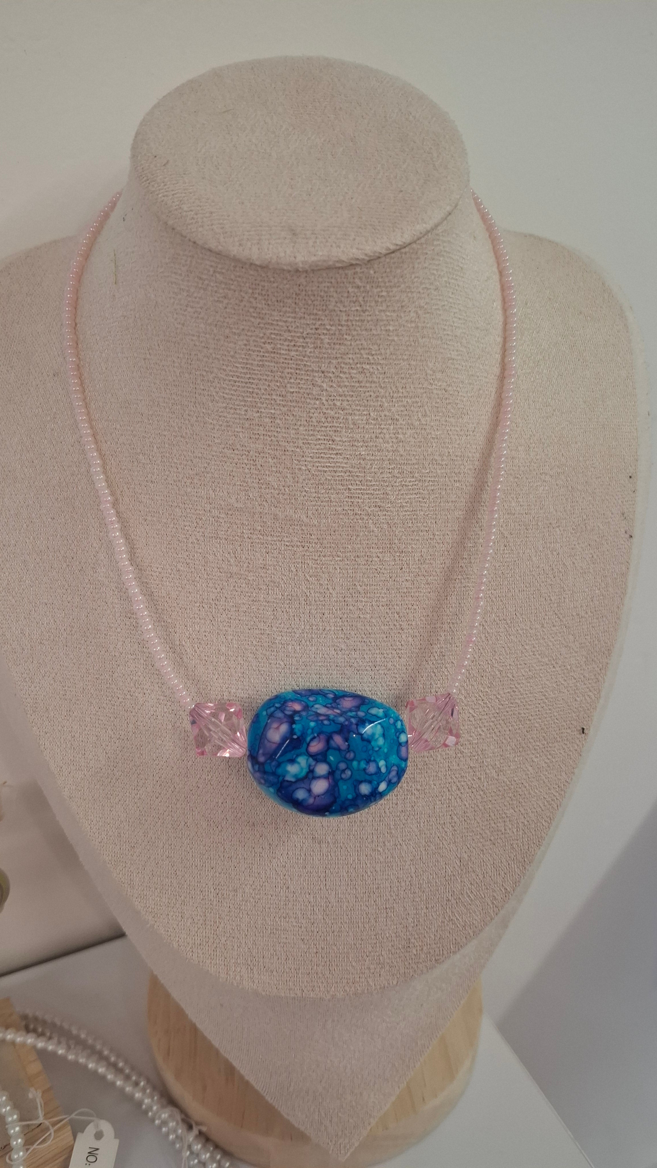 Turquoise and Pink Chunky Necklace