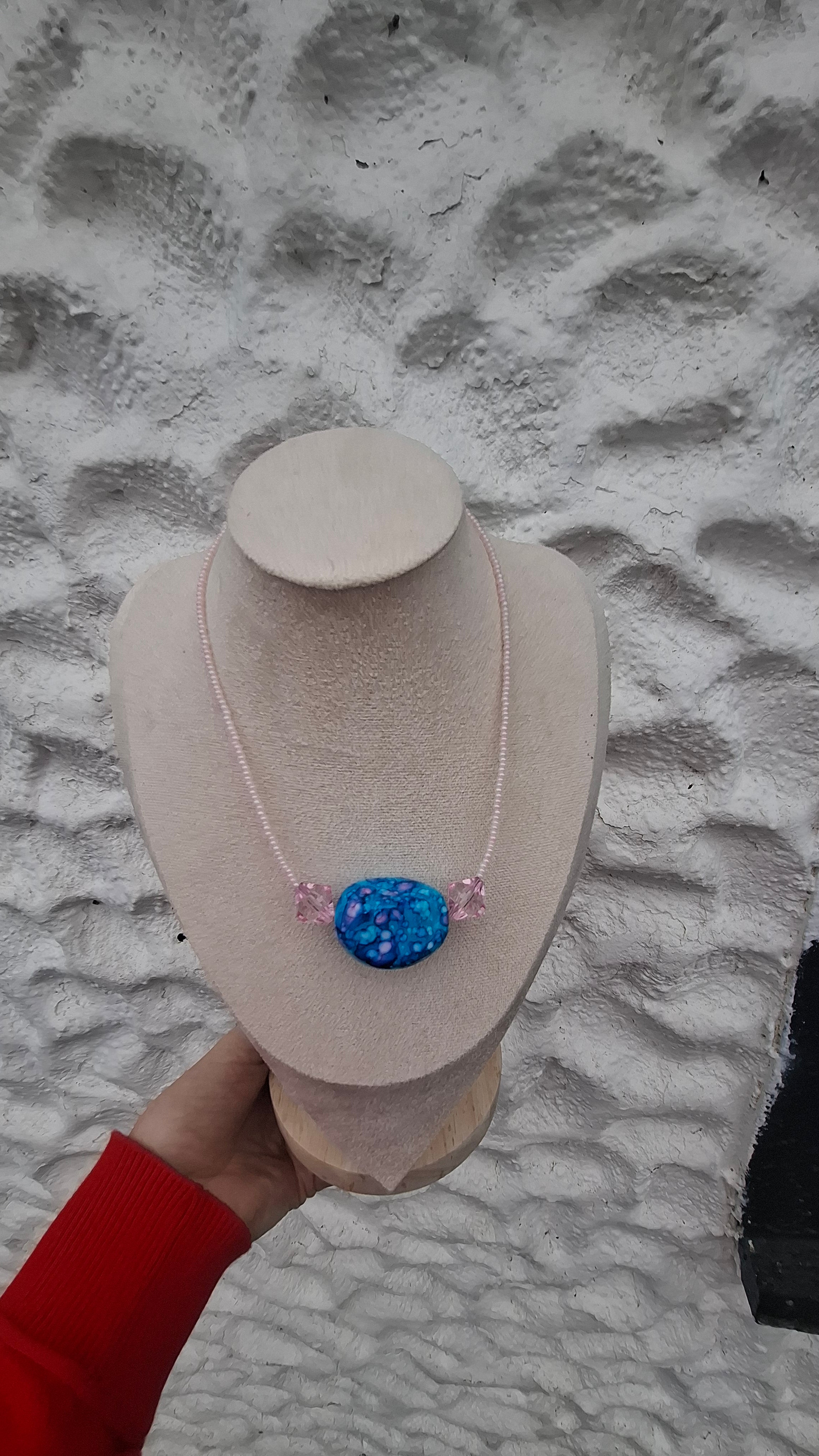Turquoise and Pink Chunky Necklace
