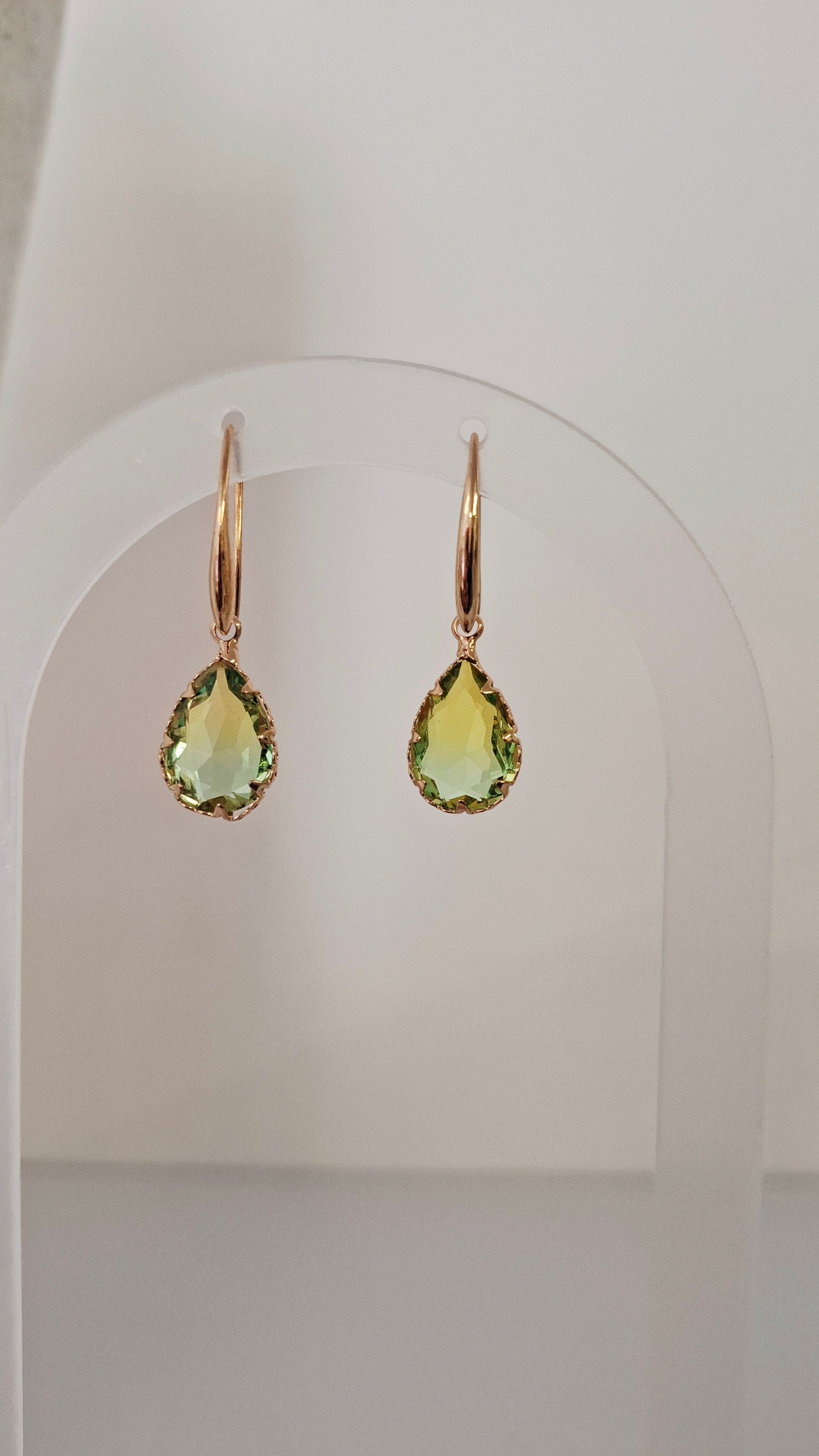 Chartreuse teardrop earrings