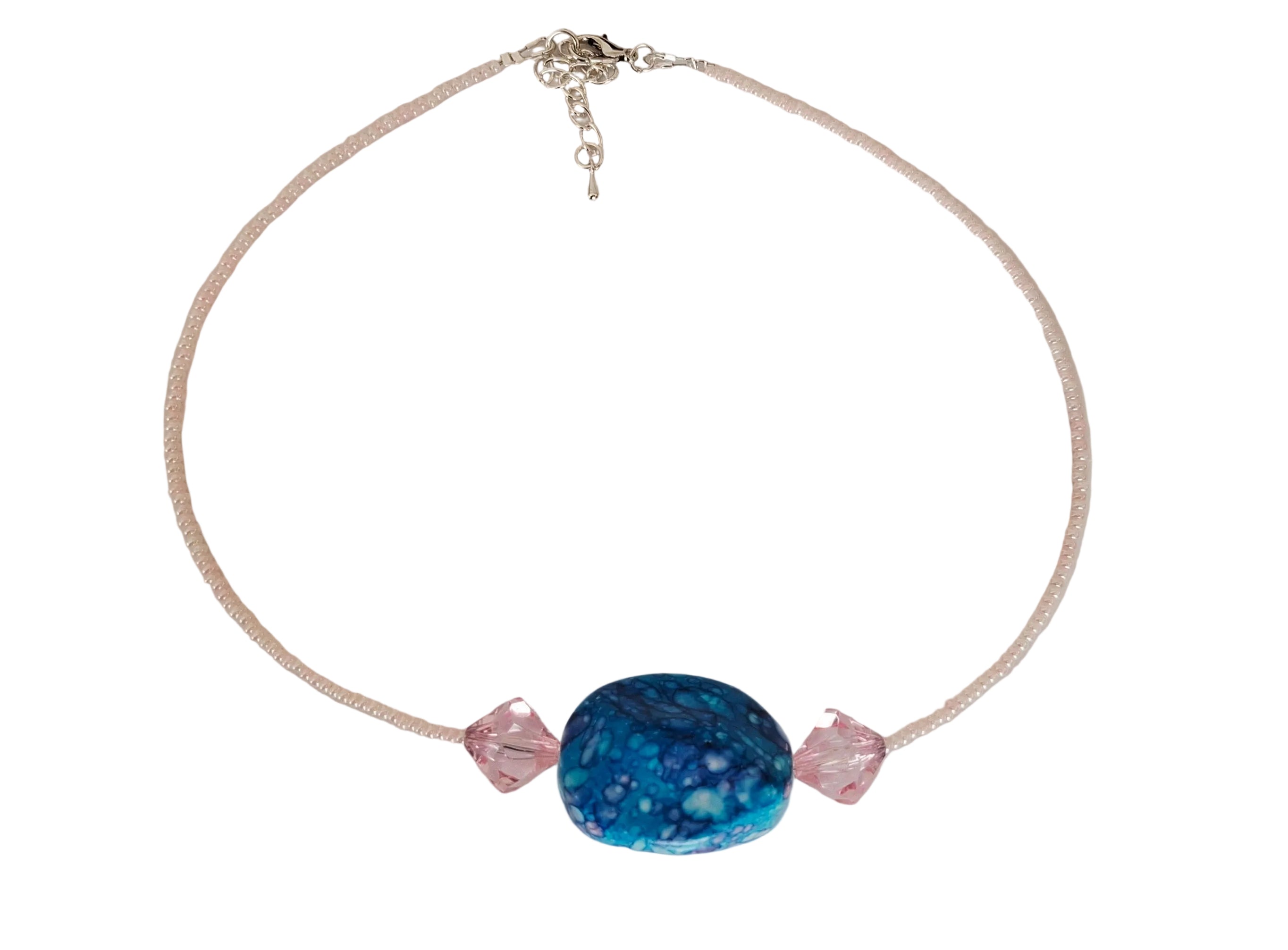 Turquoise and Pink Chunky Necklace