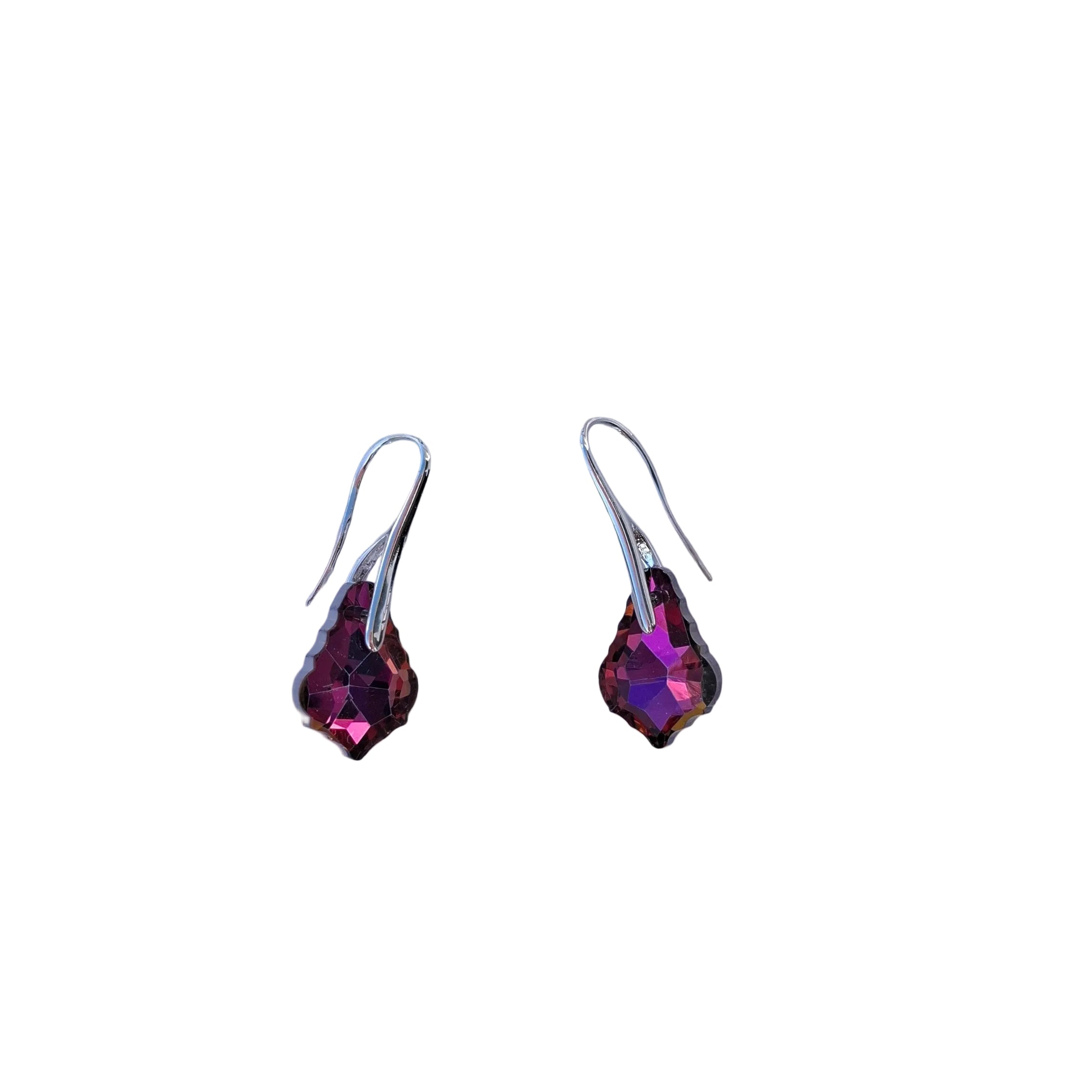 Teardrop Crystal Earrings Cerise