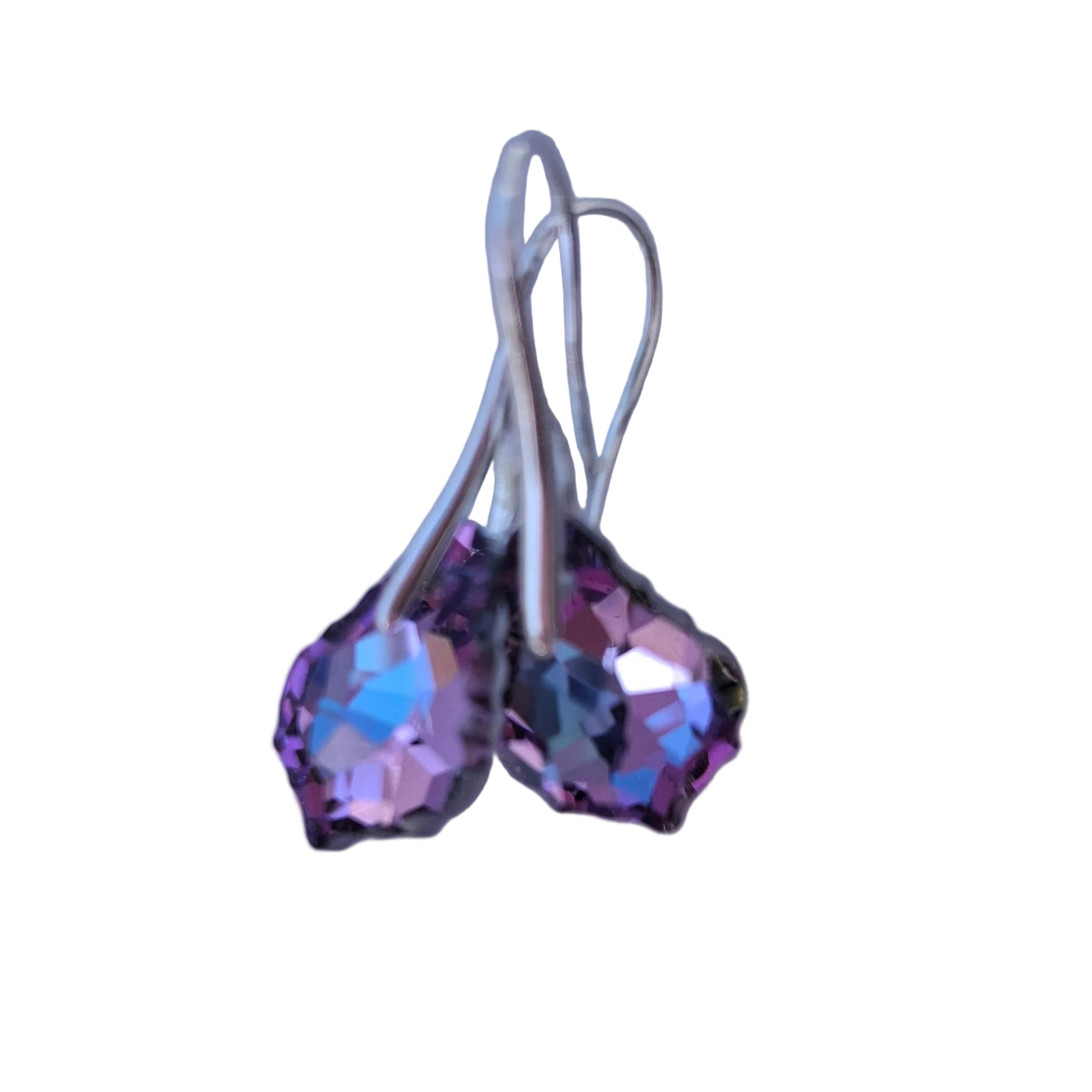 Teardrop Crystal Earrings Lilac