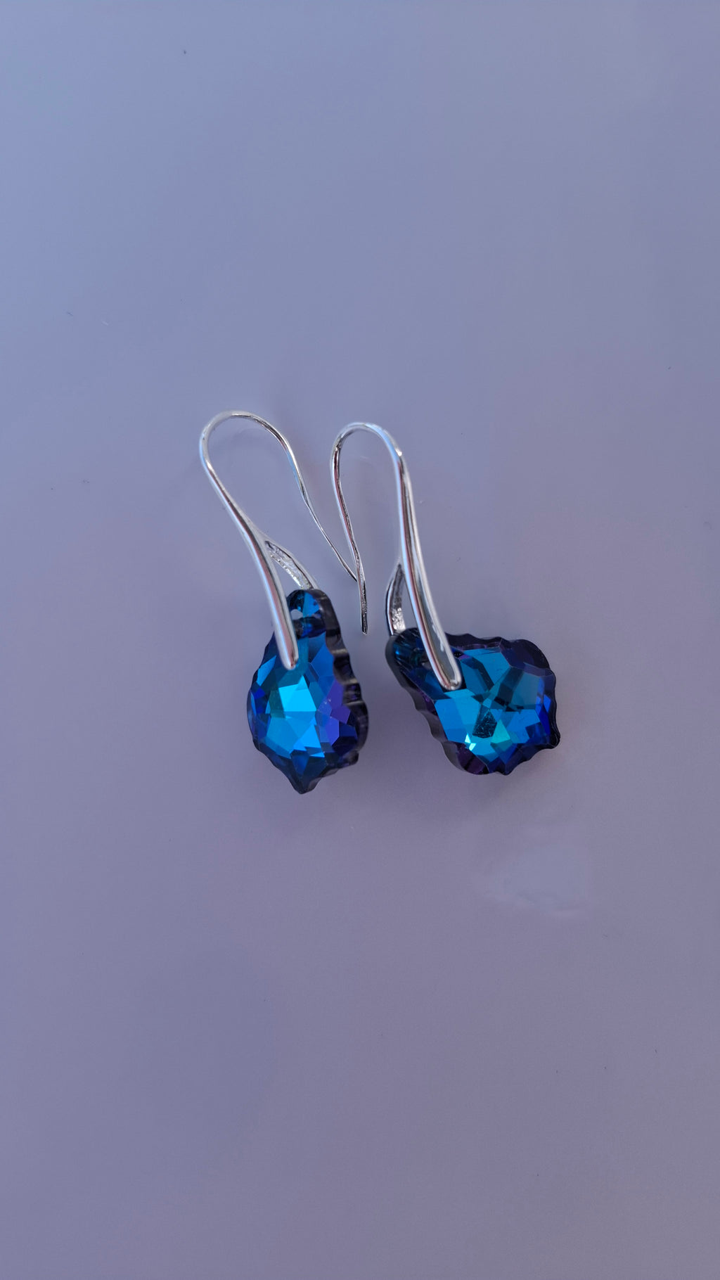 Teardrop Crystal Earrings Blue
