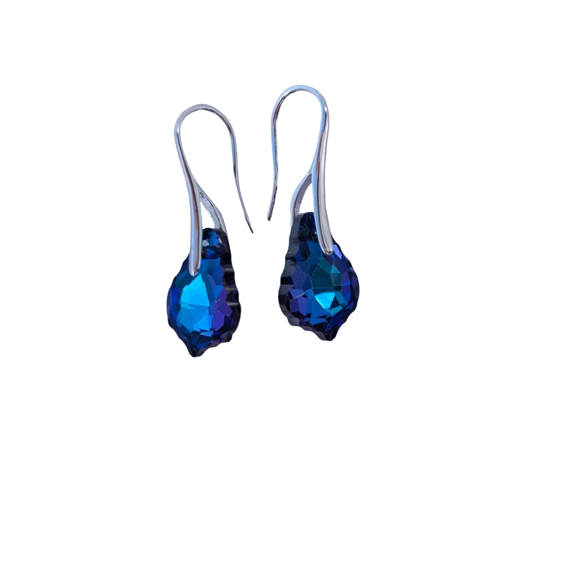 Teardrop Crystal Earrings Blue