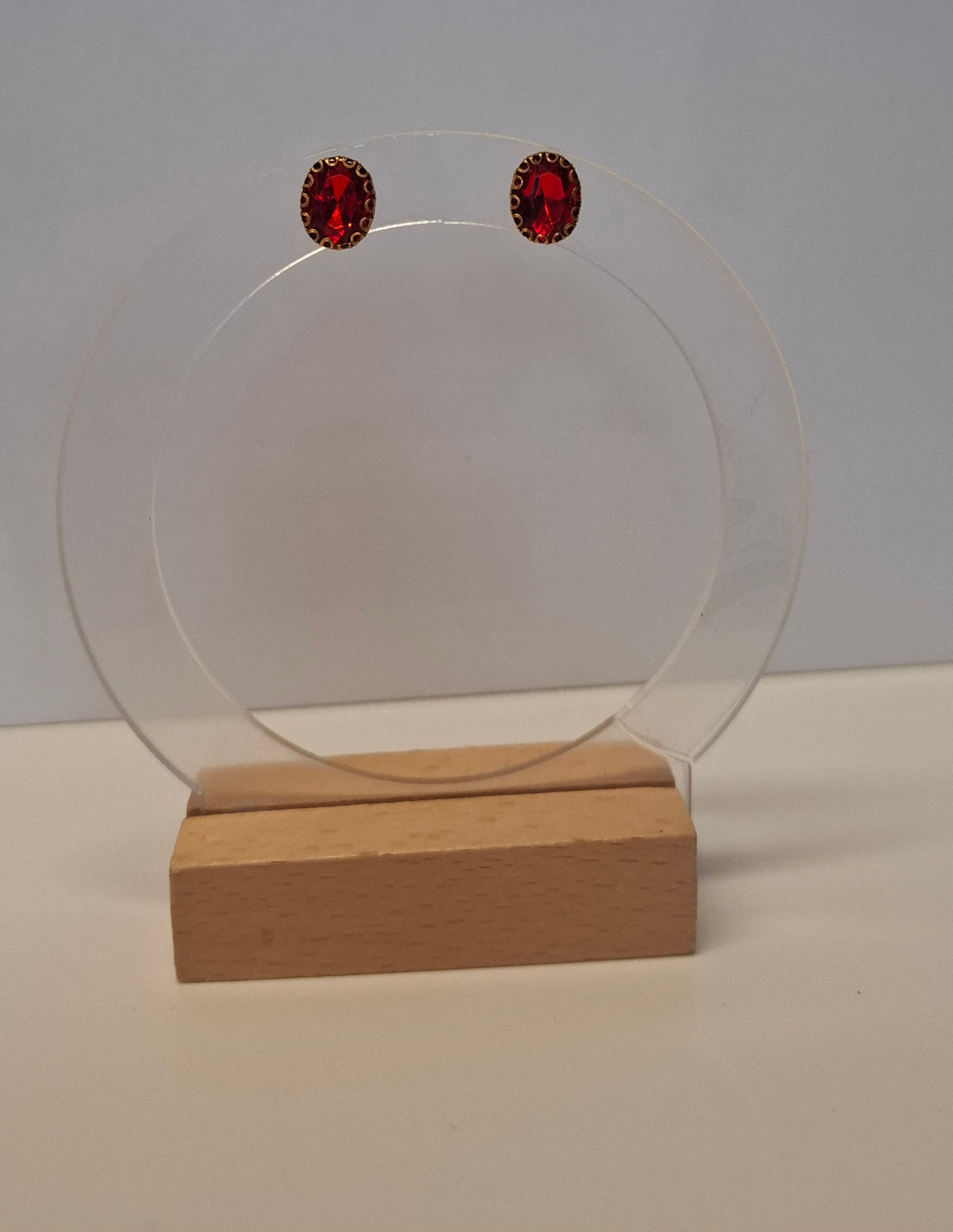 Red Glassy Studs