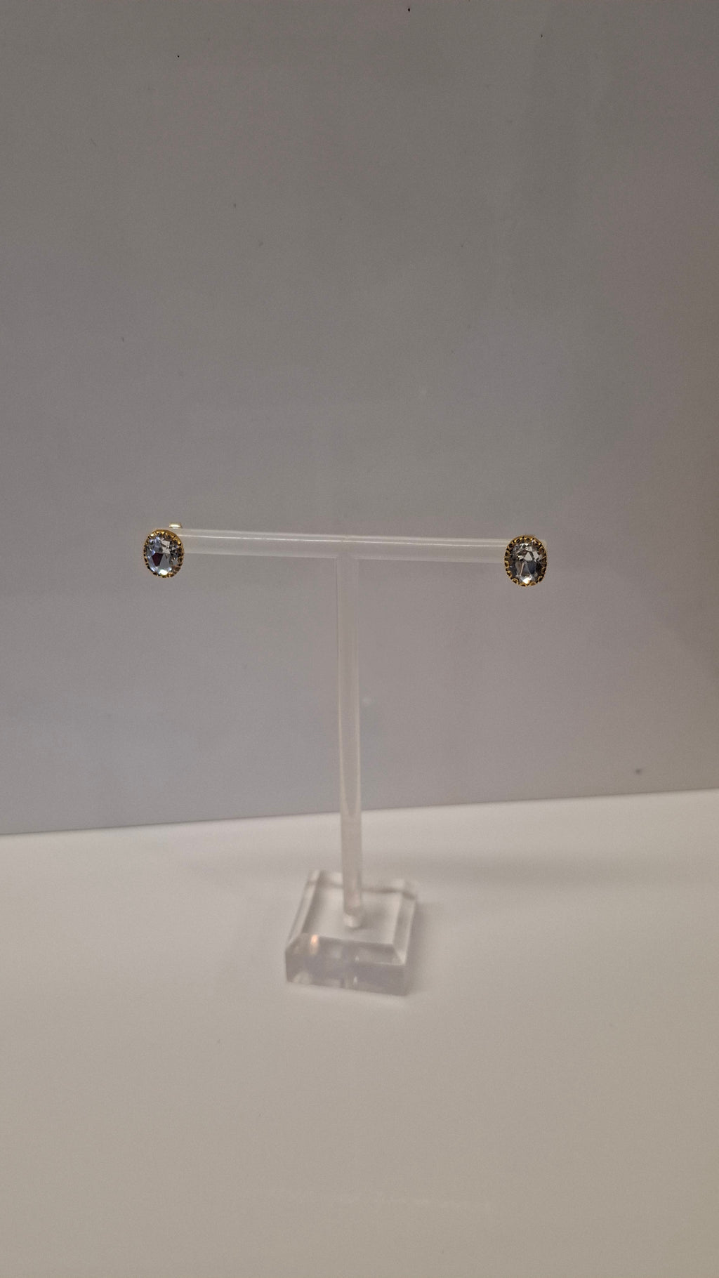 Light Grey Glassy Studs