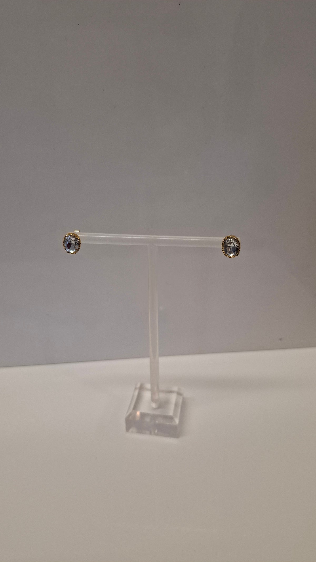 Light Grey Glassy Studs