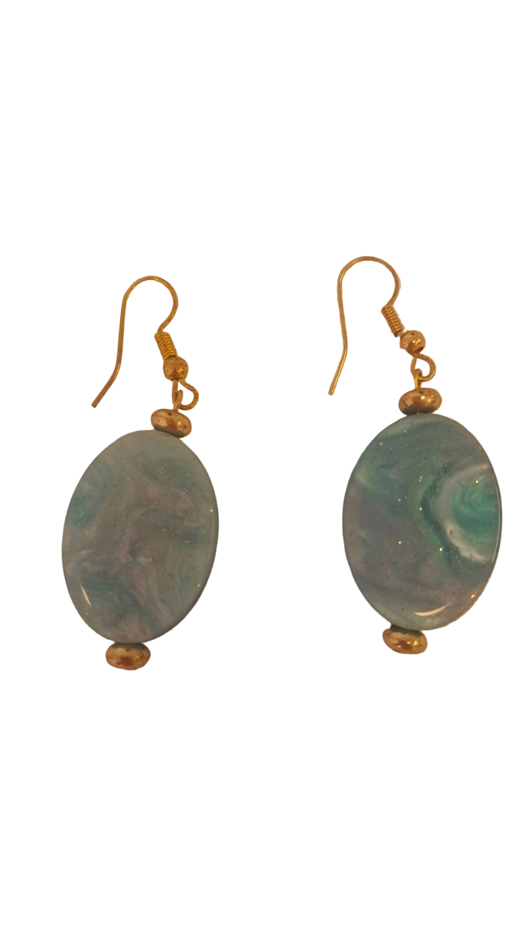Soft Blue Marble Earrings