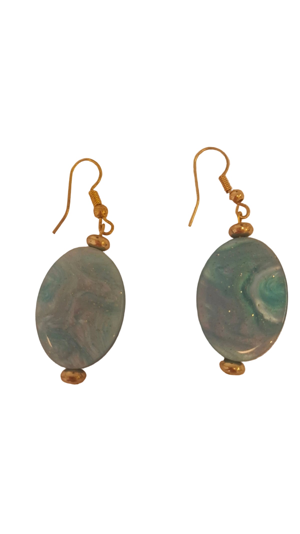 Soft Blue Marble Earrings