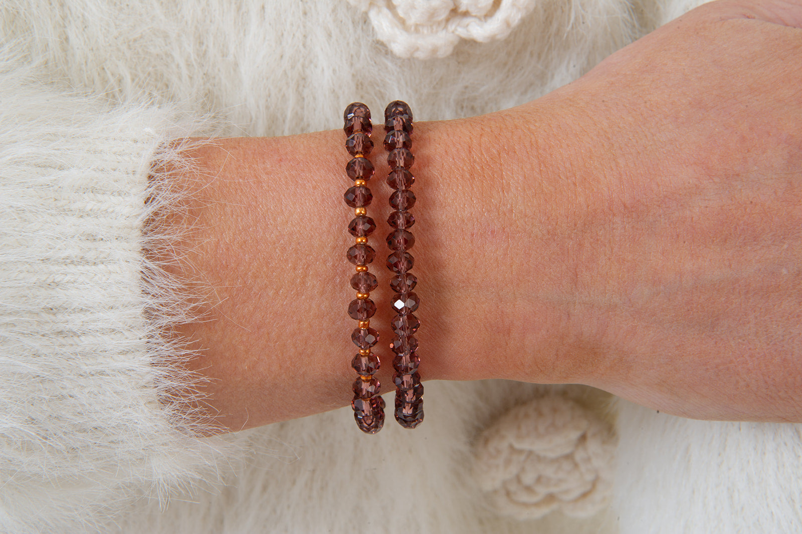Burgundy and Copper Crystal Bracelet