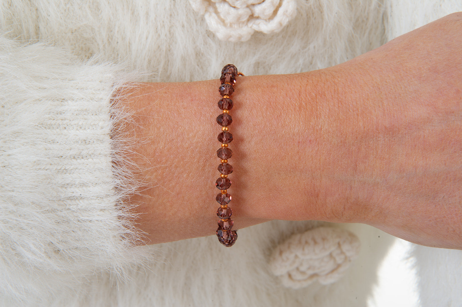 Burgundy and Copper Crystal Bracelet