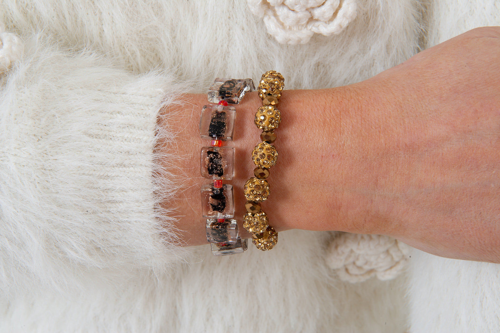 Square Beads Bronze Bracelet