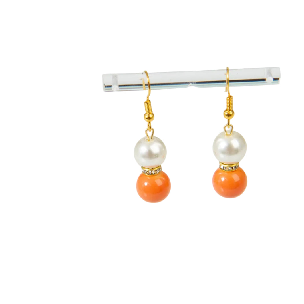 Orange Pearl Earrings