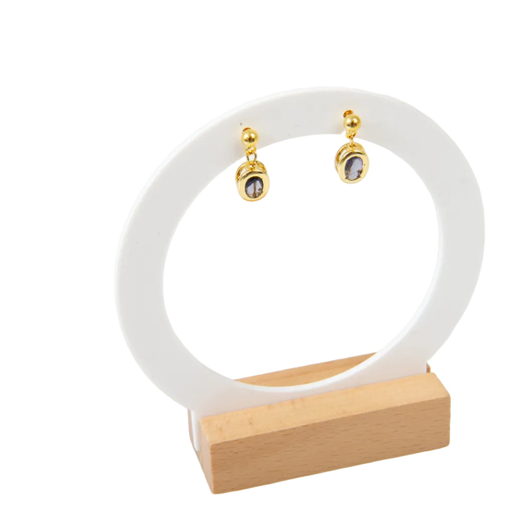 Mauve Oval Drop Earrings