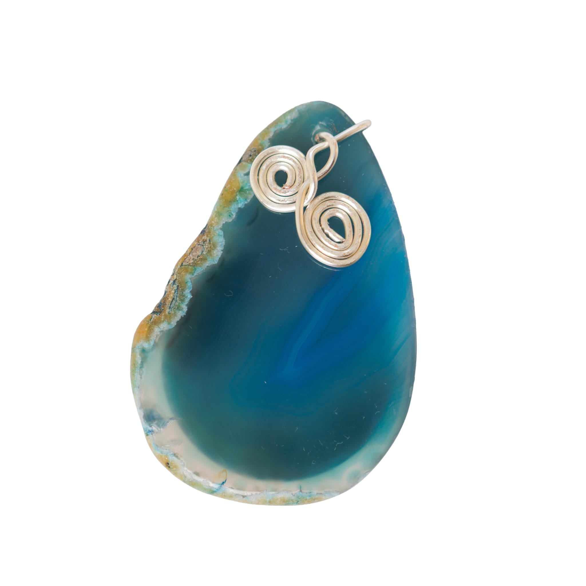 Blue Agate Brooch