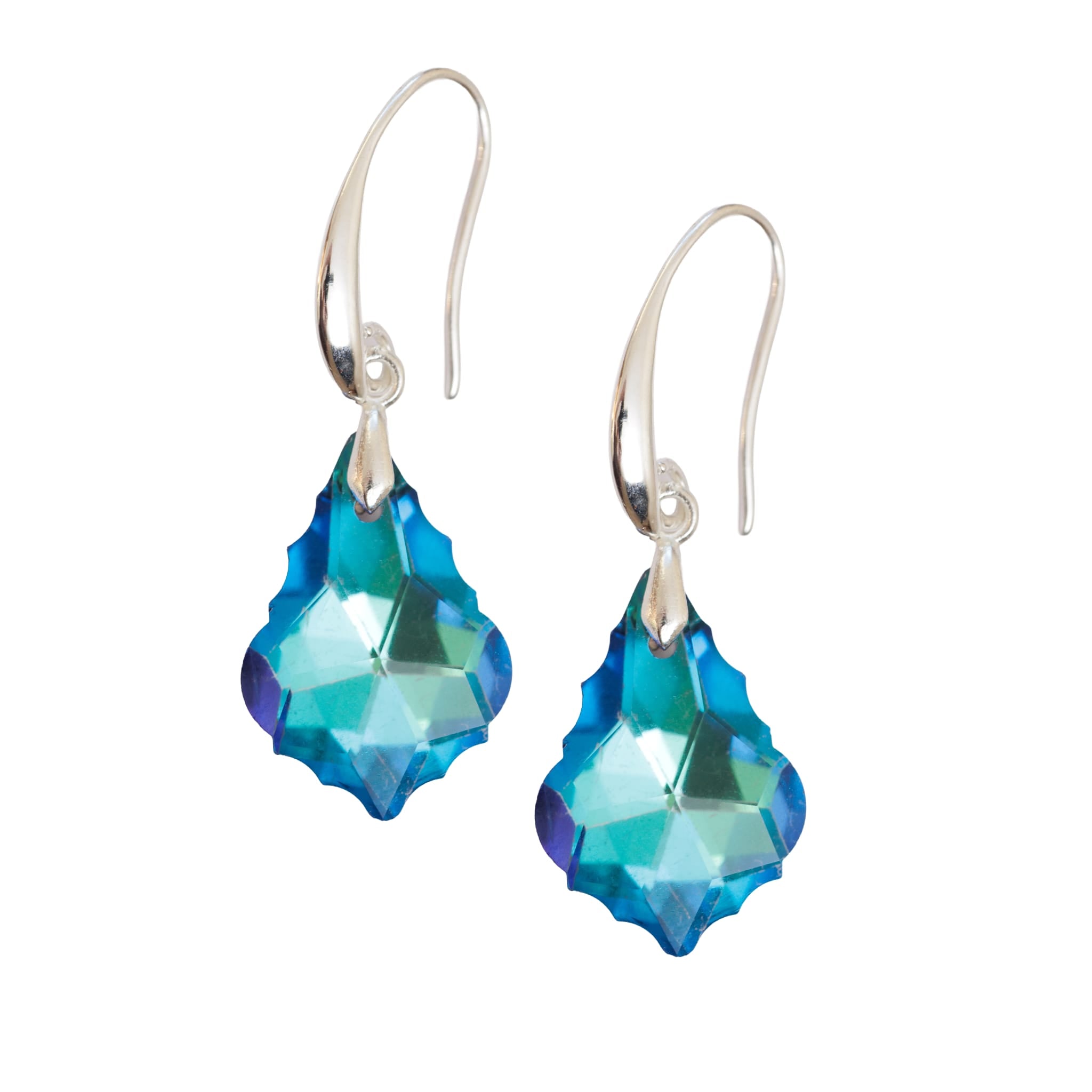 Bright Blue Crystal Earrings