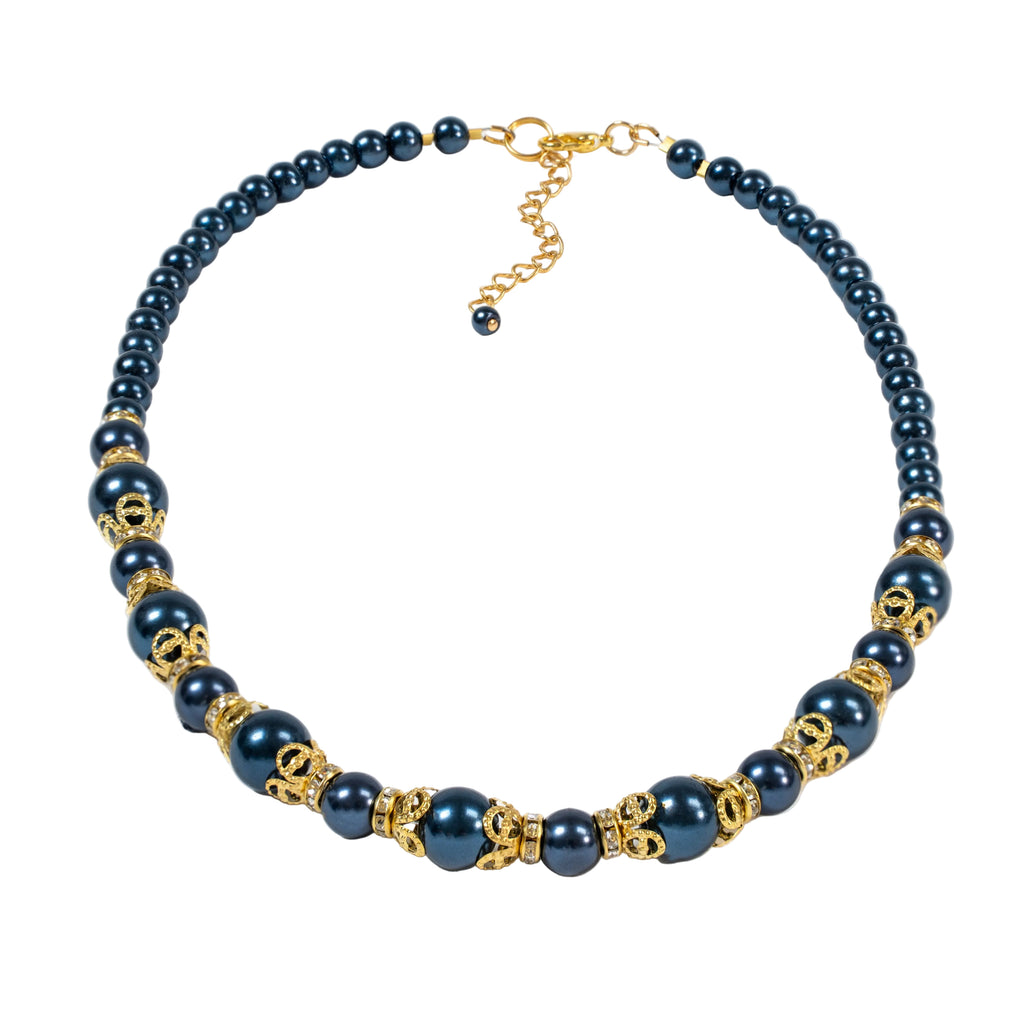 Navy Pearl Necklace