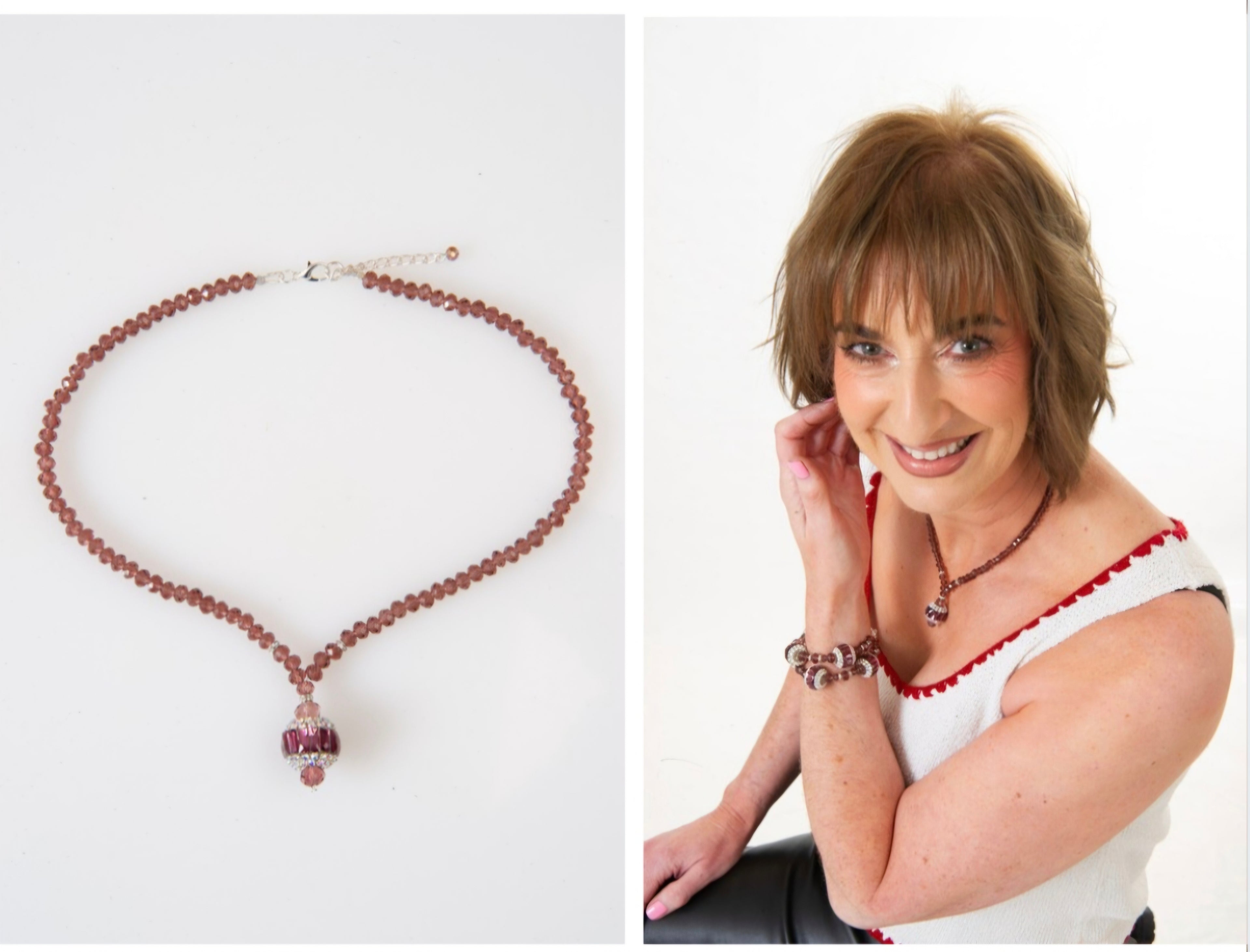 Burgundy Bling Necklace